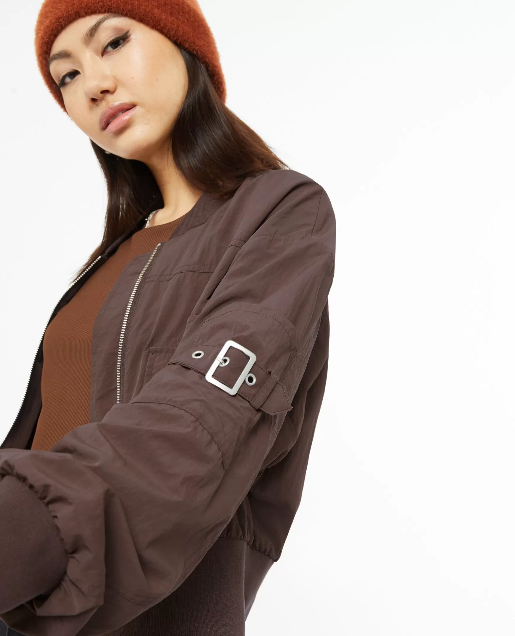 Pimkie Bomber en toile parachute - Marron Shop