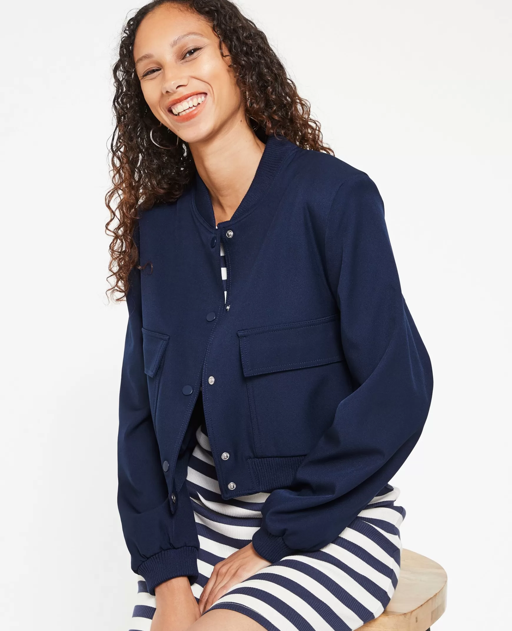 Pimkie Bombers en toile avec paulettes - Bleu marine Bleumarine Flash Sale