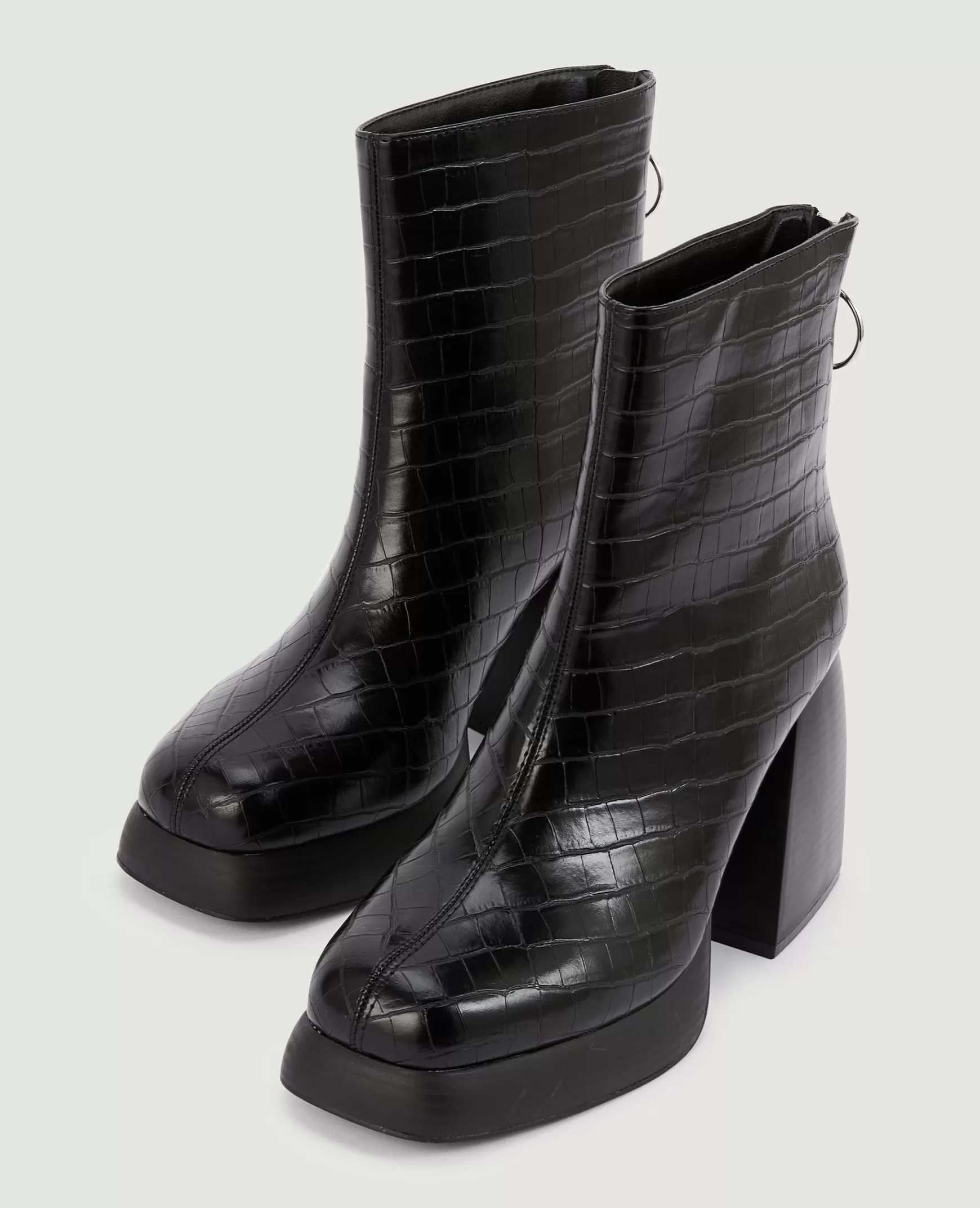 Pimkie Boots plateformes effet croco - Noir Best