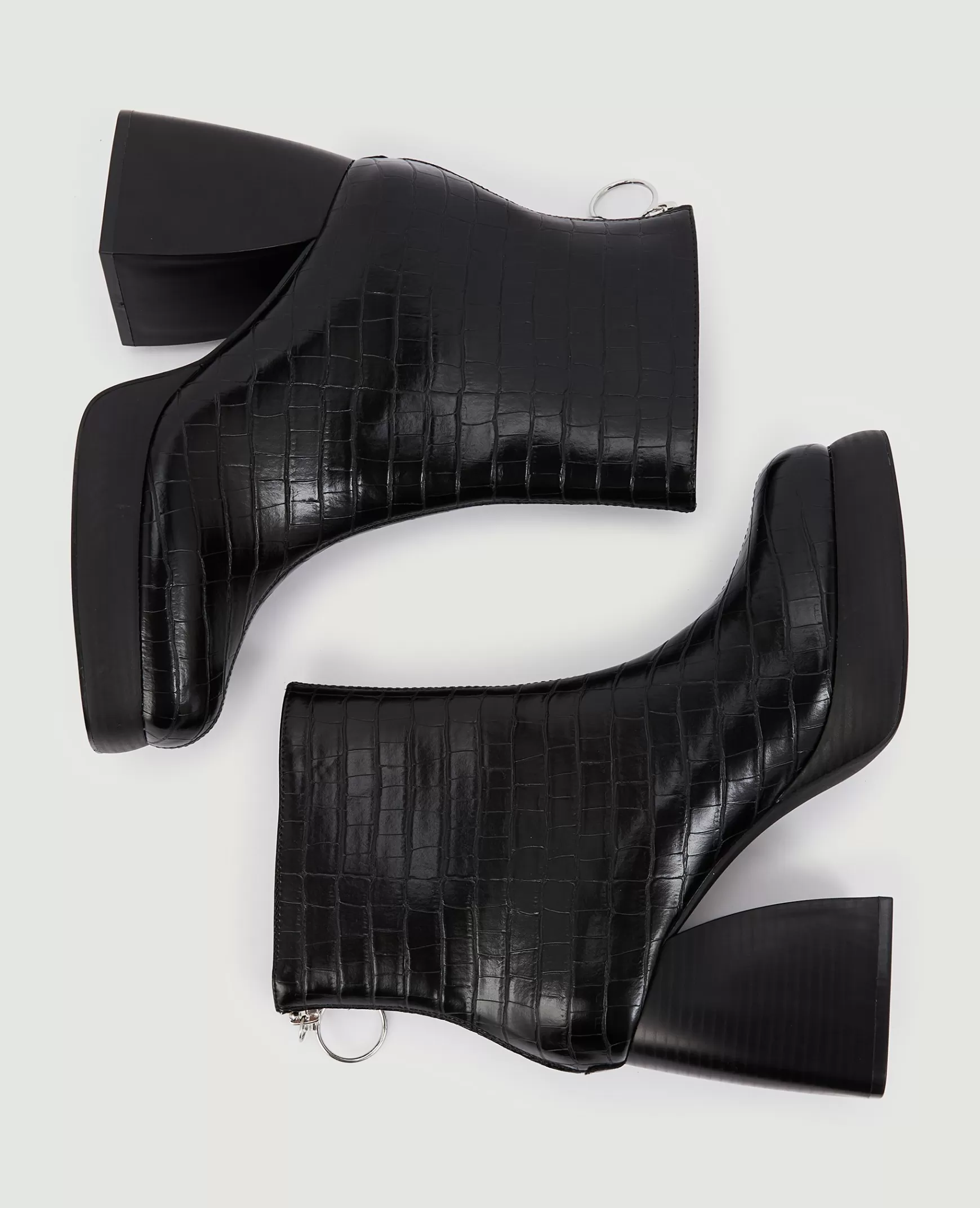 Pimkie Boots plateformes effet croco - Noir Best