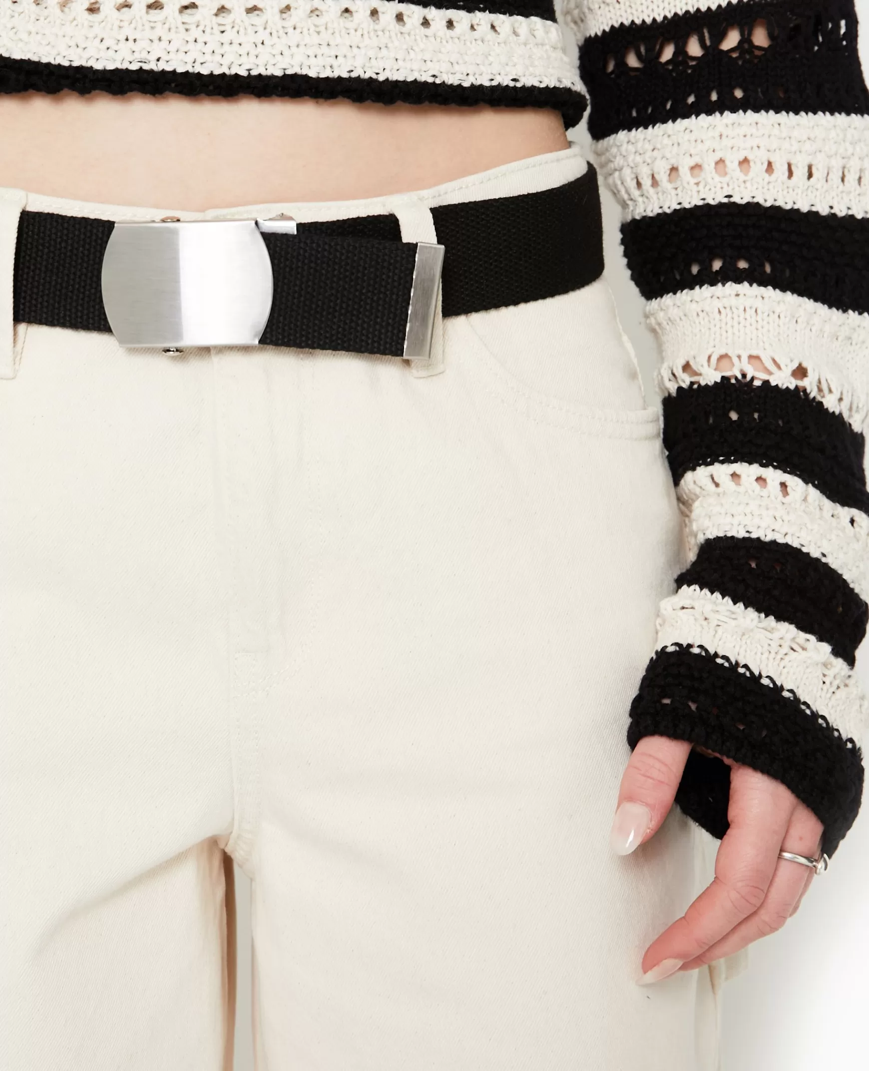 Pimkie Ceinture en canvas avec boucle mtallique - Noir Best Sale