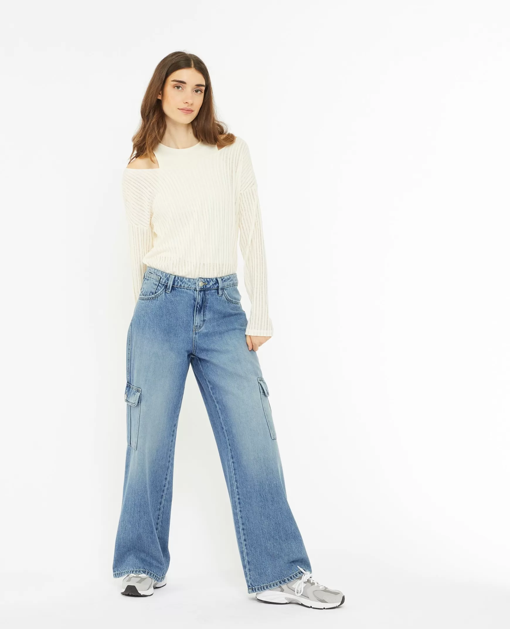 Pimkie Jean cargo taille standard - Bleu clair Bleuclair New