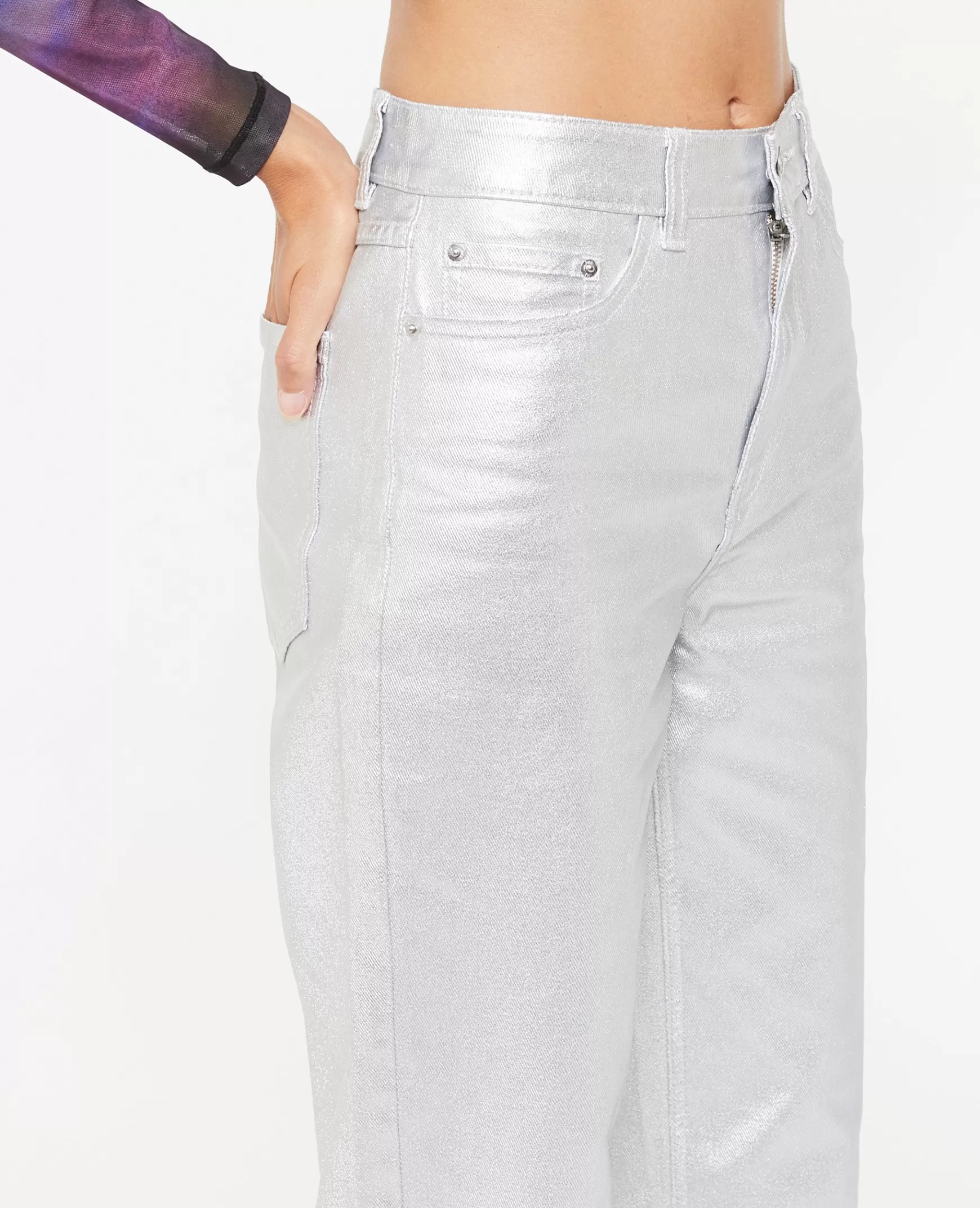 Pimkie Jean droit taille haute - Argent Clearance