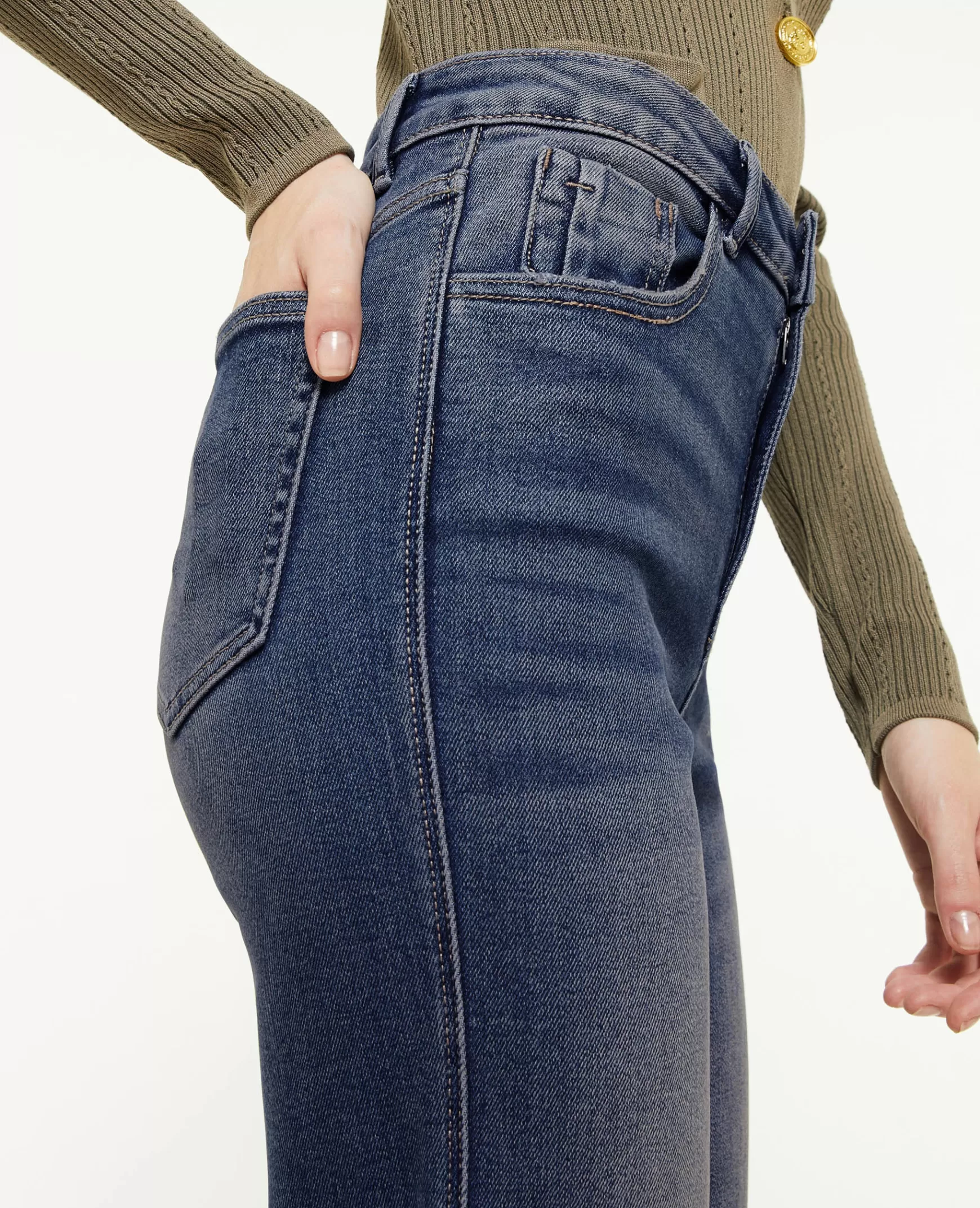 Pimkie Jean droit stretch - Bleu fonc Bleufonc Shop