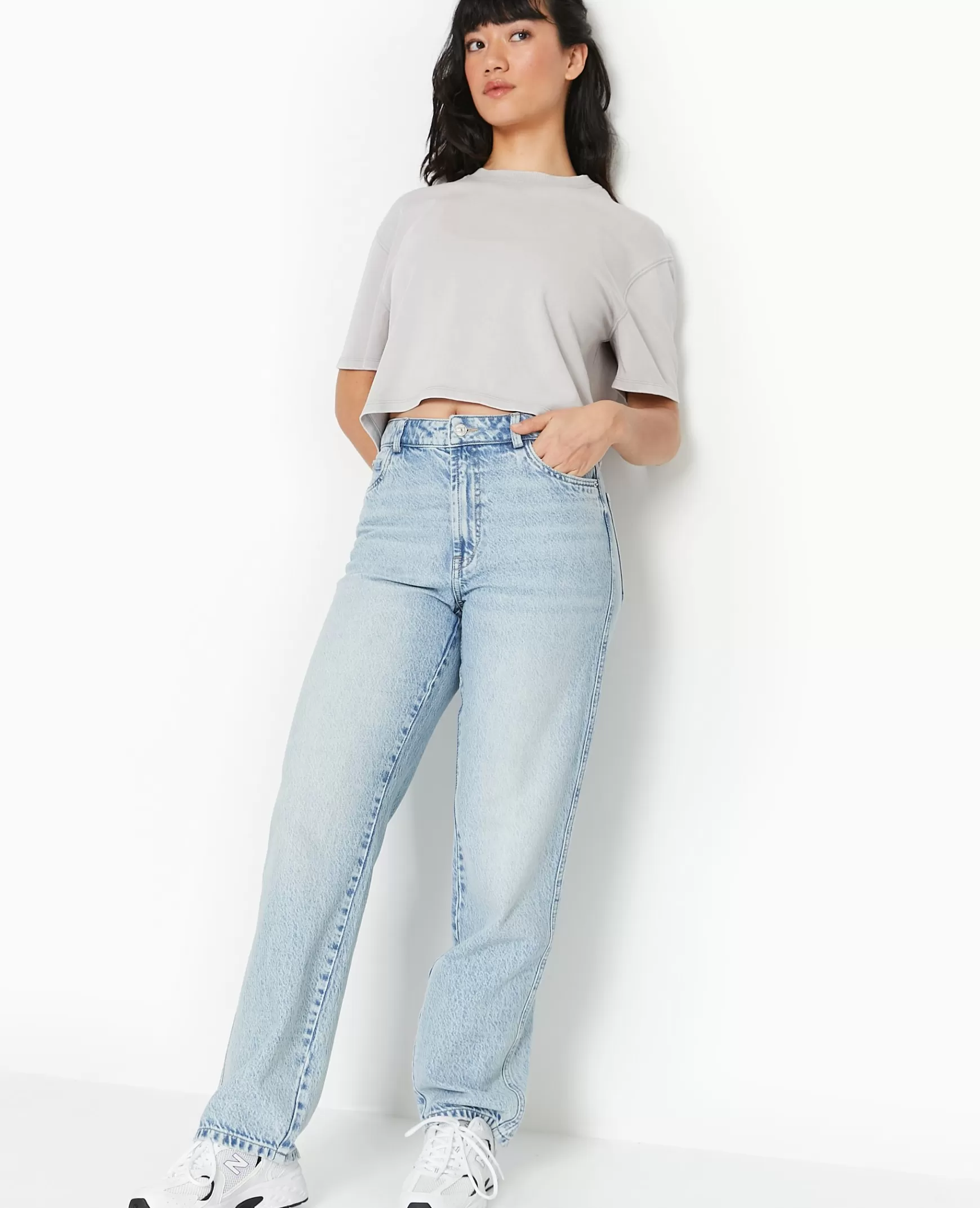 Pimkie Jean droit taille haute - Bleu clair Bleuclair Cheap