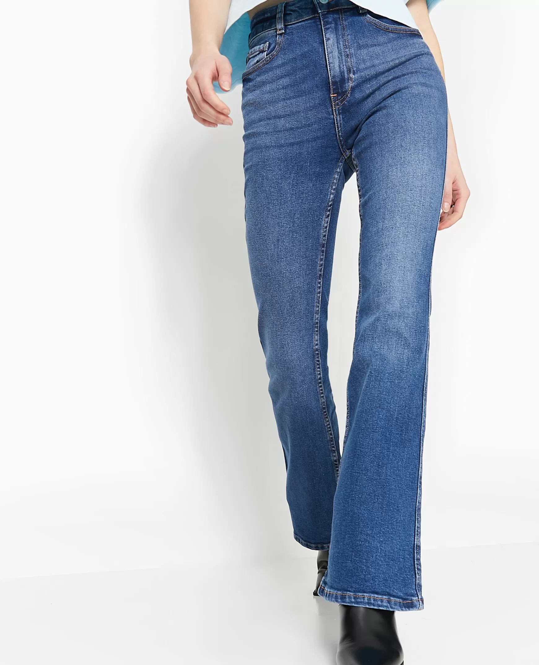 Pimkie Jean flare taille haute - Bleu Outlet