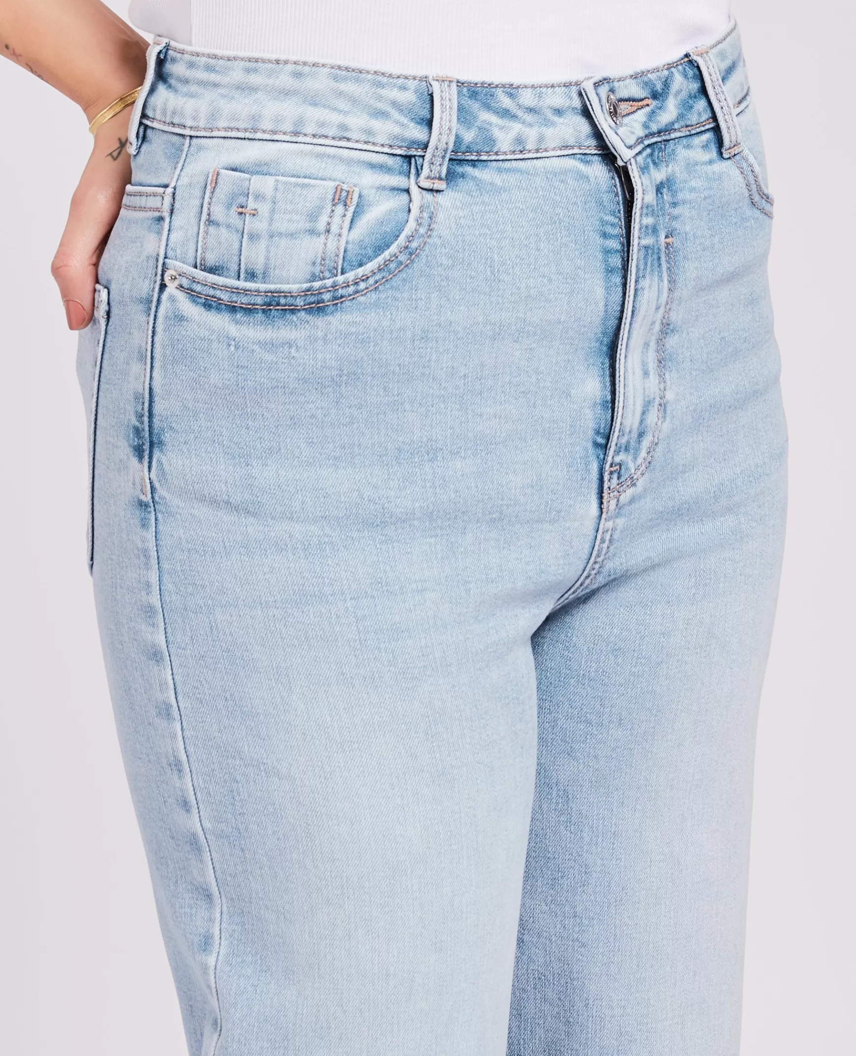 Pimkie Jean large effet dlav - Bleu Outlet