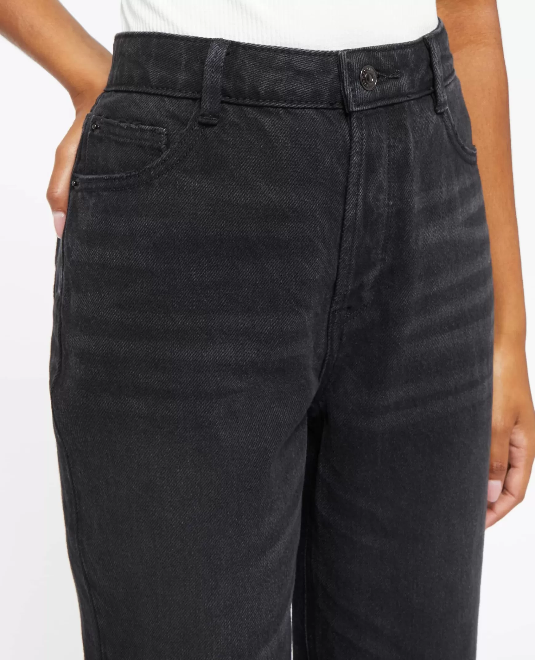 Pimkie Jean mom taille haute trash - Noir Fashion