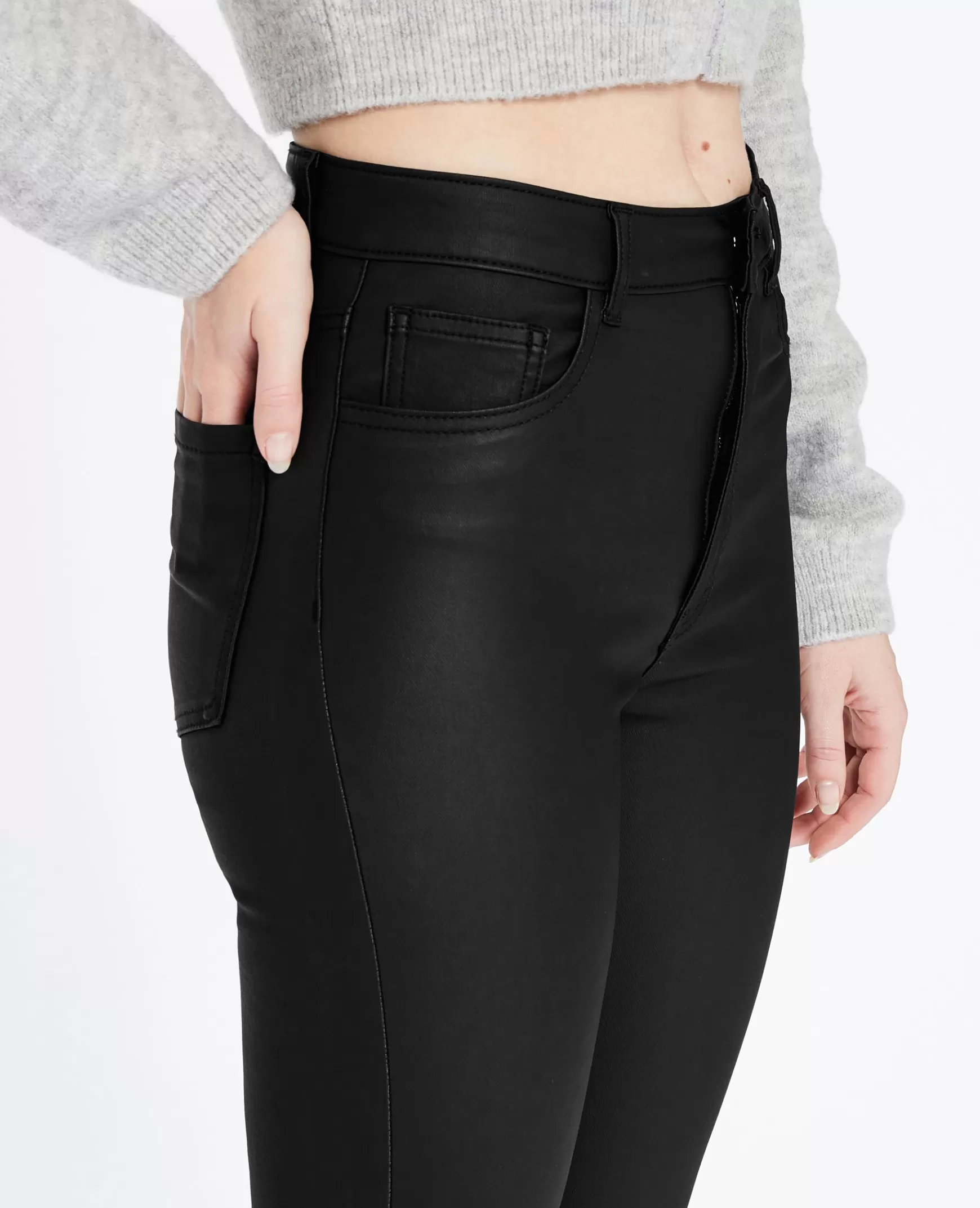 Pimkie Jean skinny enduit effet cuir - Noir Flash Sale