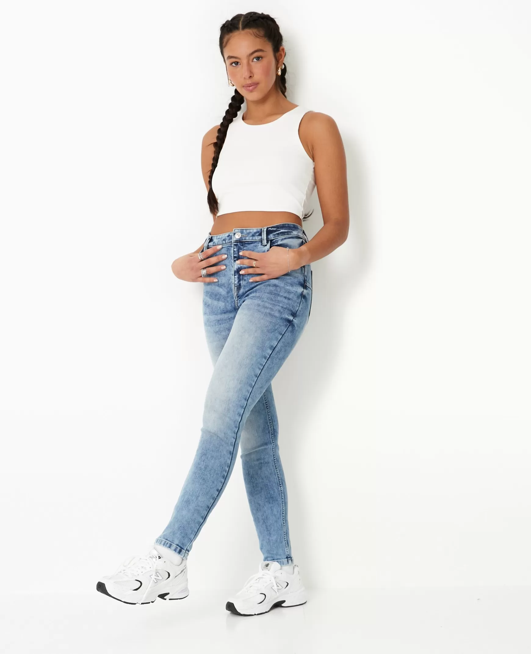 Pimkie Jean skinny push up taille regular - Bleu Cheap