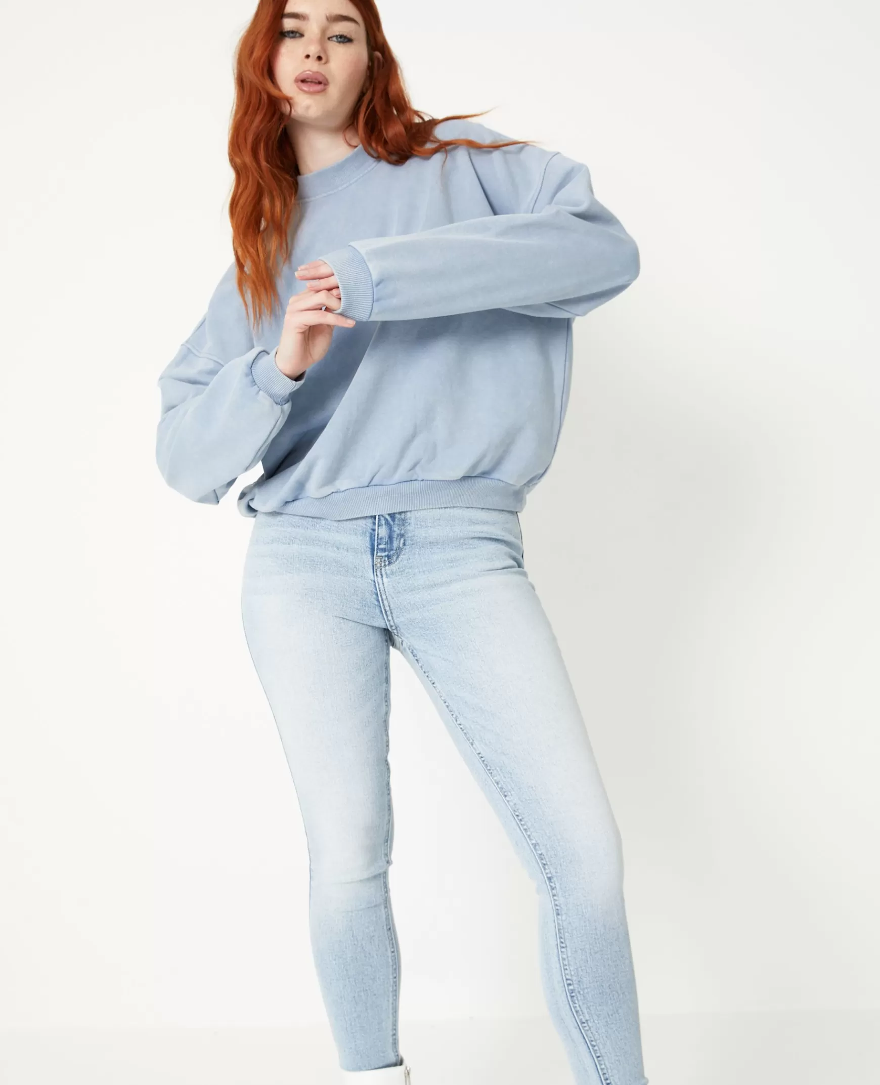 Pimkie Jean skinny taille haute - Bleu clair Bleuclair Discount