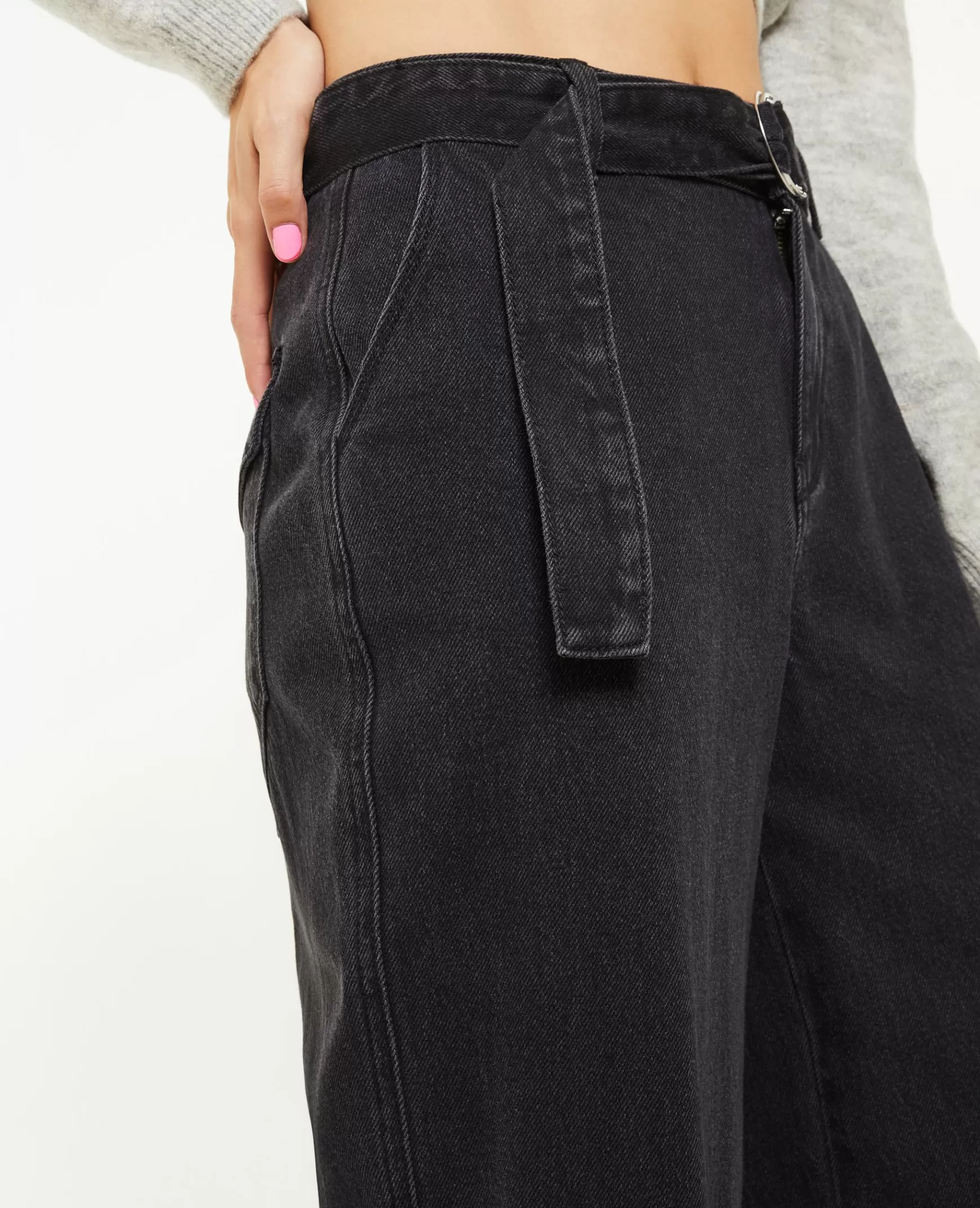 Pimkie Jean wide extra large avec ceinture - Noir Best