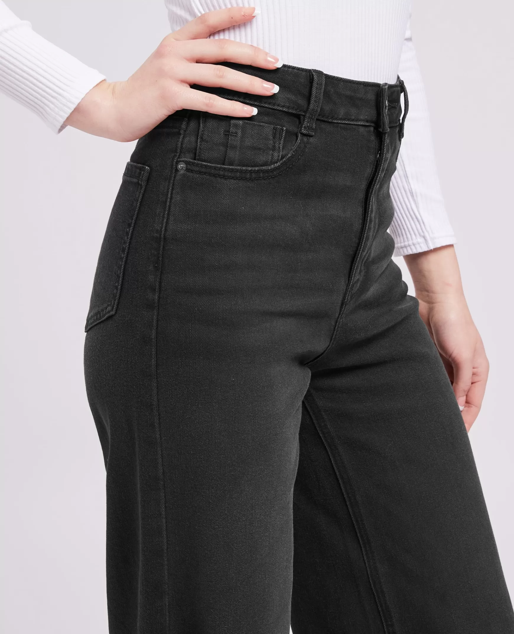 Pimkie Jean wide taille haute - Noir Hot