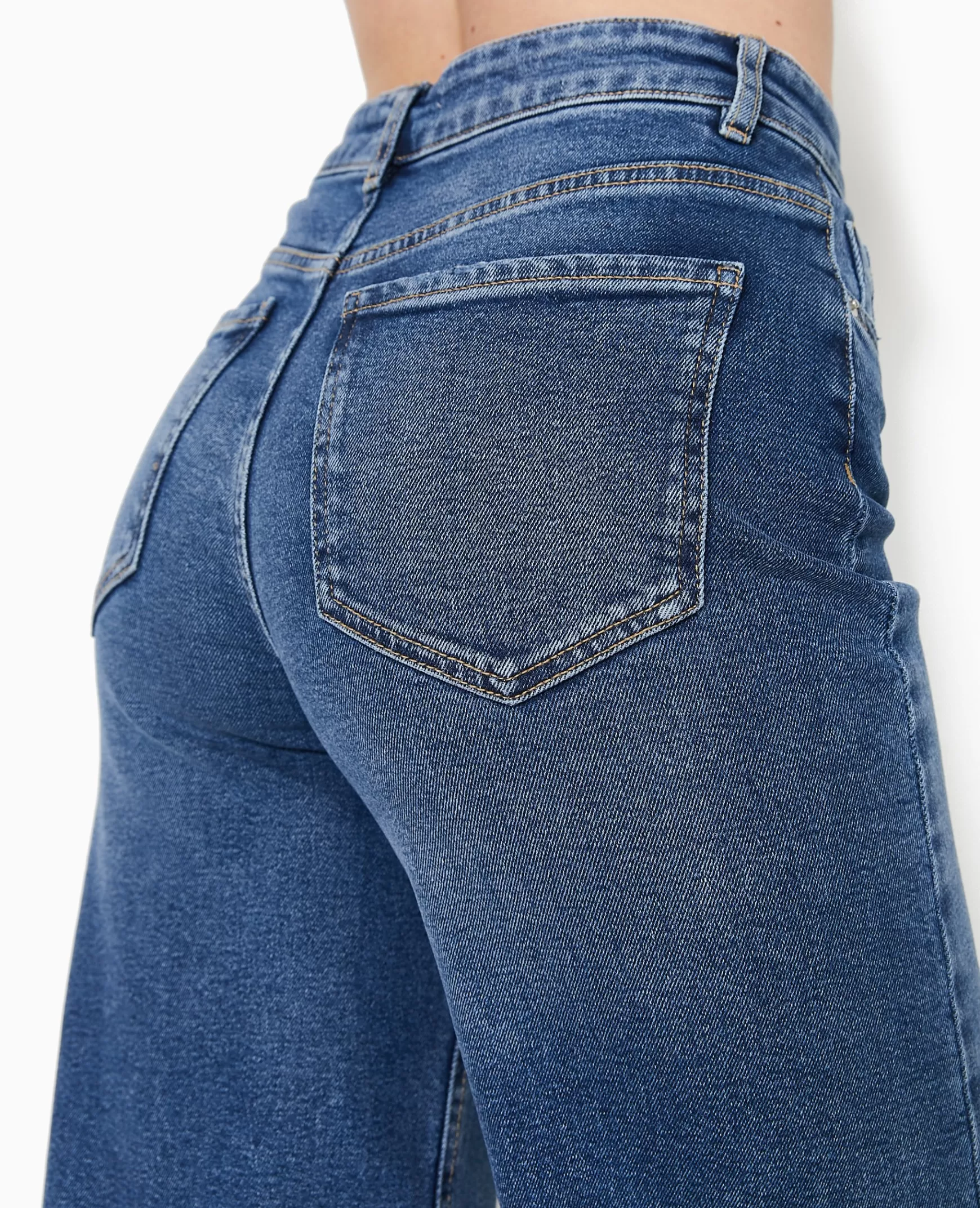 Pimkie Jean wide taille haute stretch - Bleu Shop