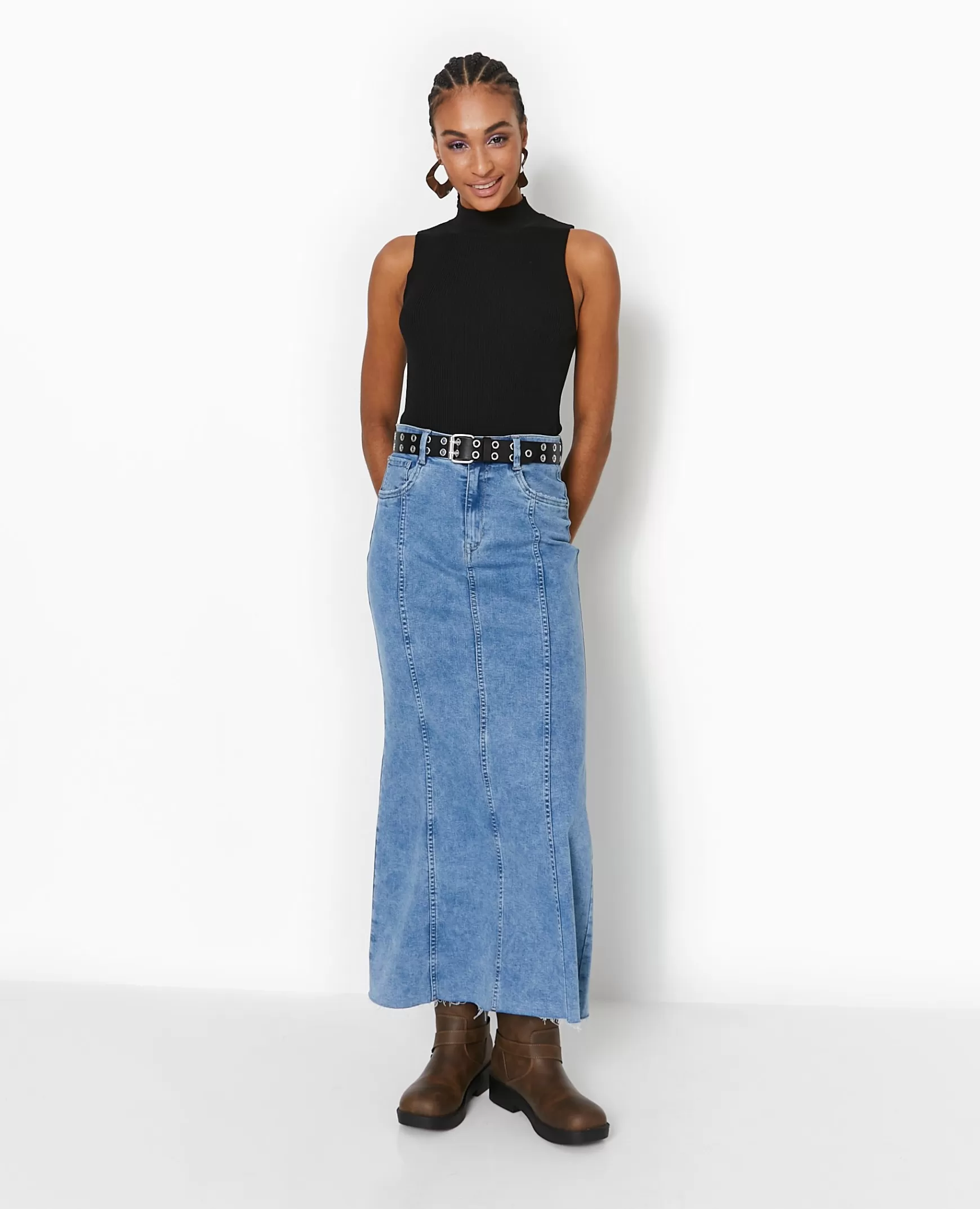 Pimkie Jupe longue en jean - Bleu New