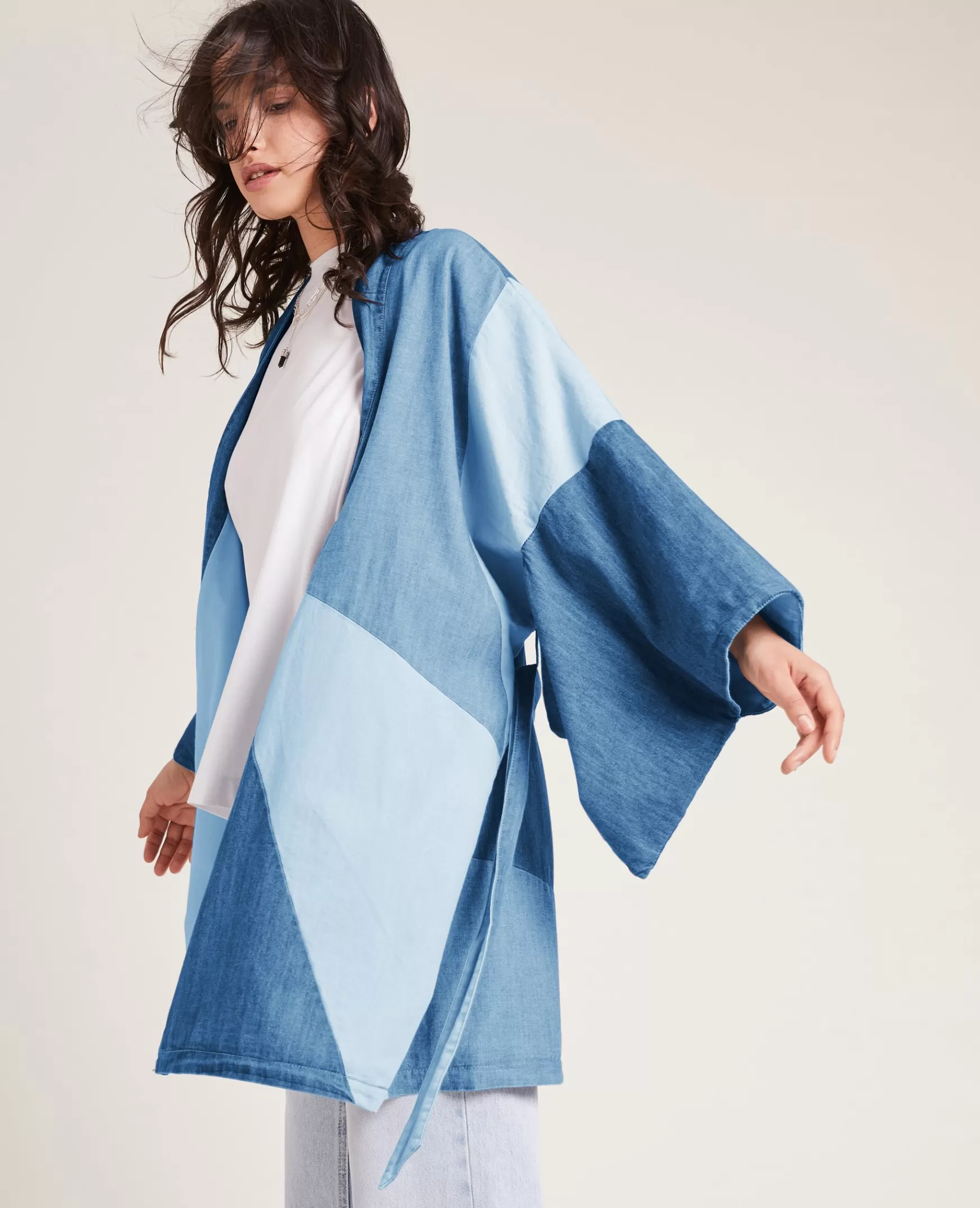 Pimkie Kimono en jean 3 couleurs - Blanc Cheap