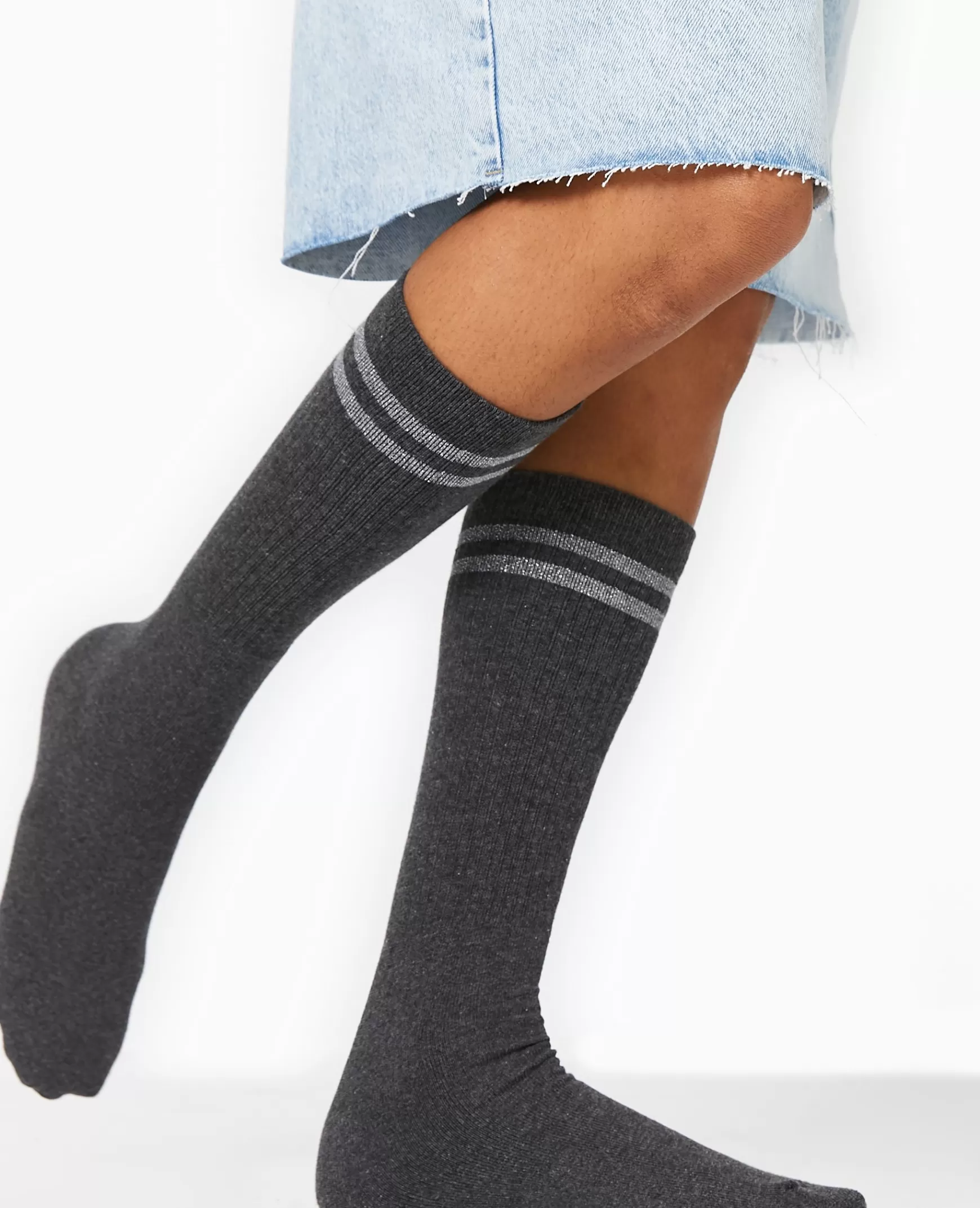 Pimkie Paire de chaussettes avec bandes lurex - Gris fonc Grisfonc Best Sale