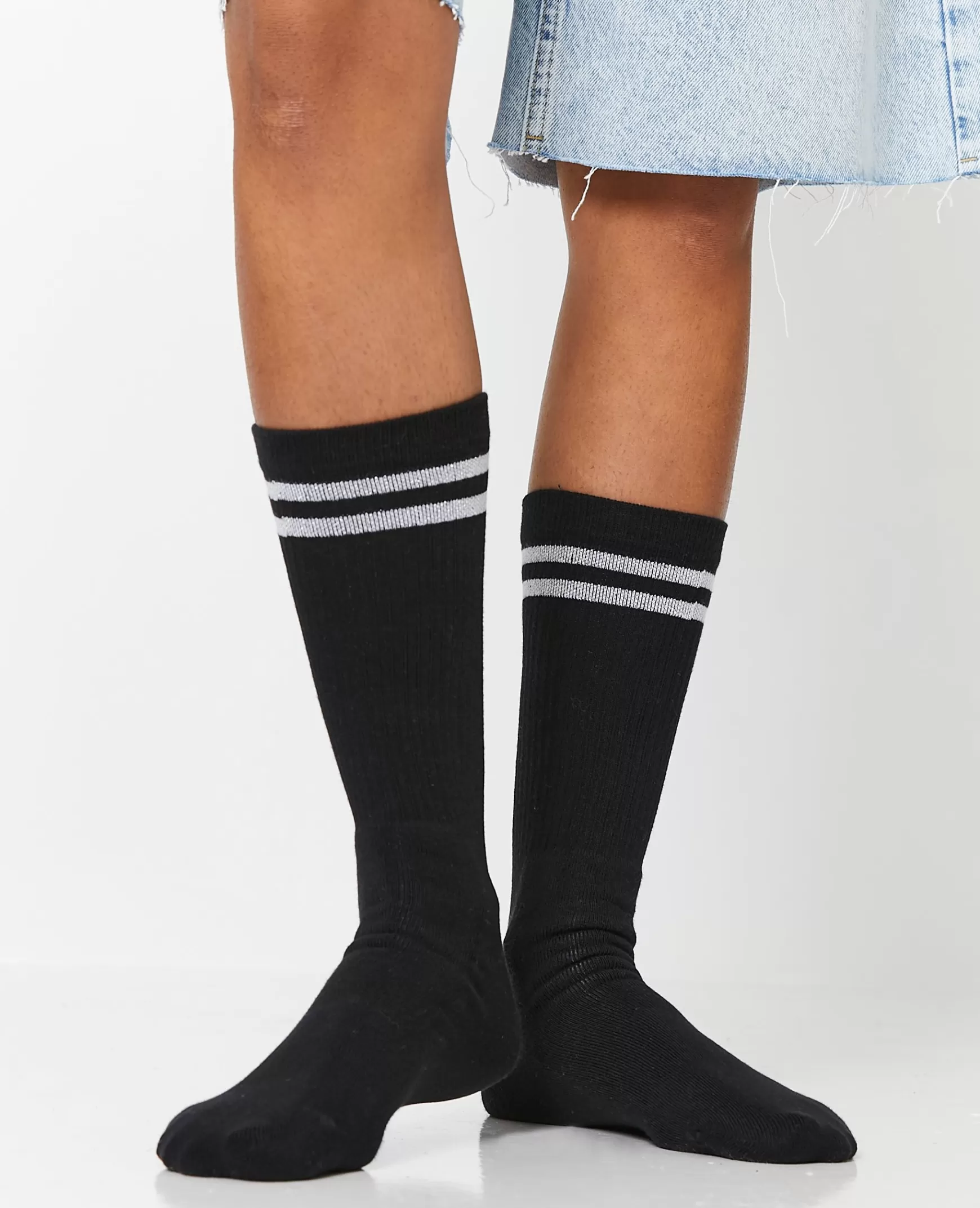 Pimkie Paire de chaussettes avec bandes lurex - Noir Flash Sale