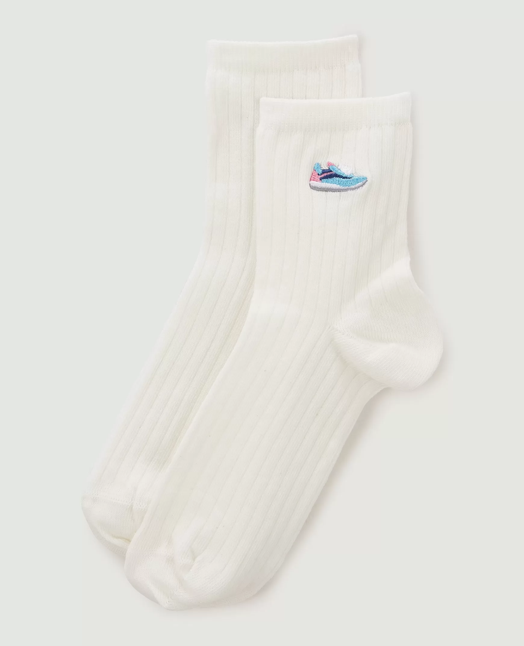 Pimkie Paire de chaussettes avec broderie - Écru Best