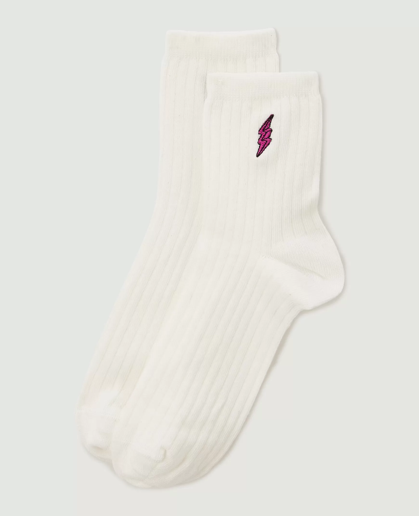 Pimkie Paire de chaussettes avec broderie - Écru Online