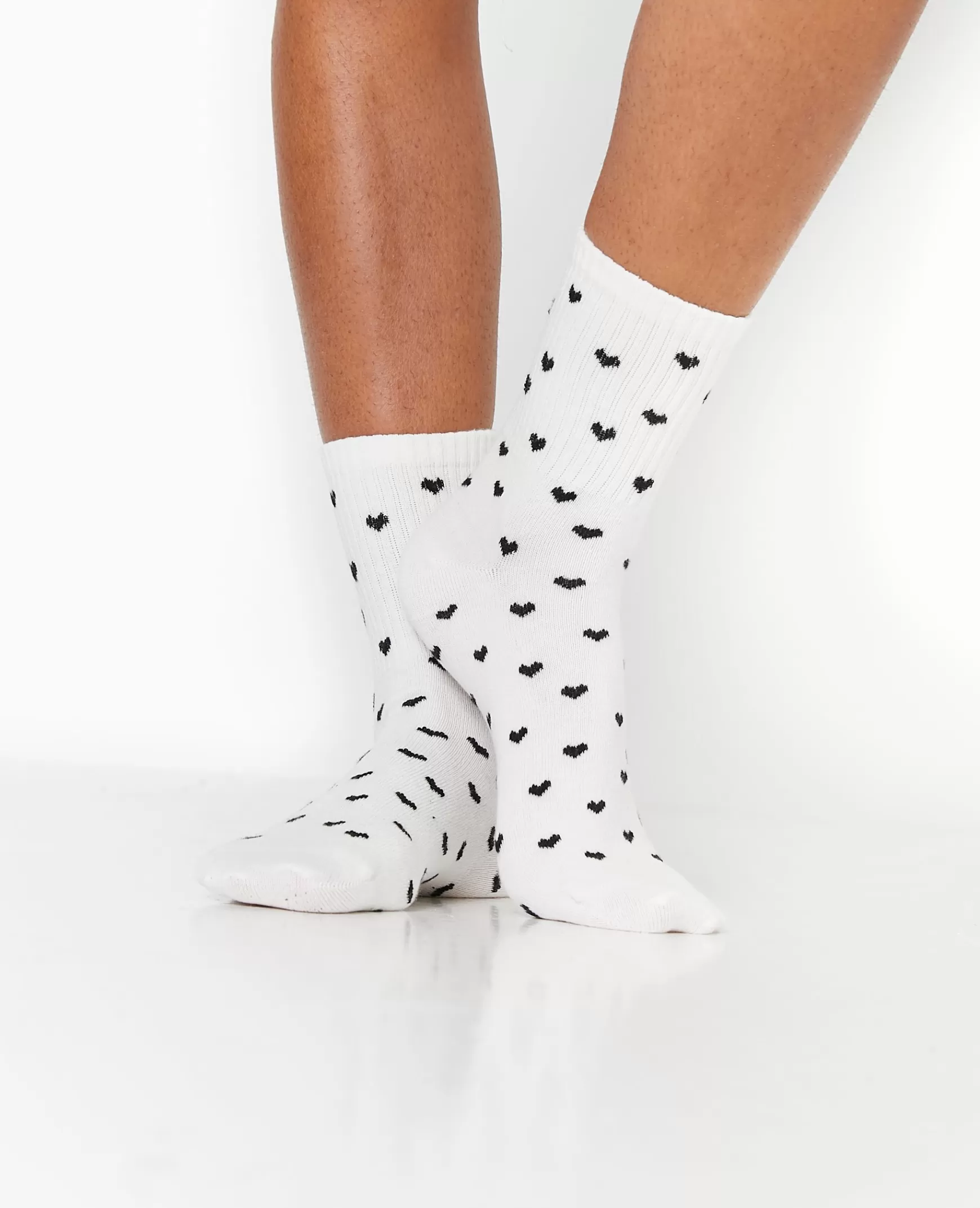 Pimkie Paire de chaussettes avec cœurs - Blanc Store