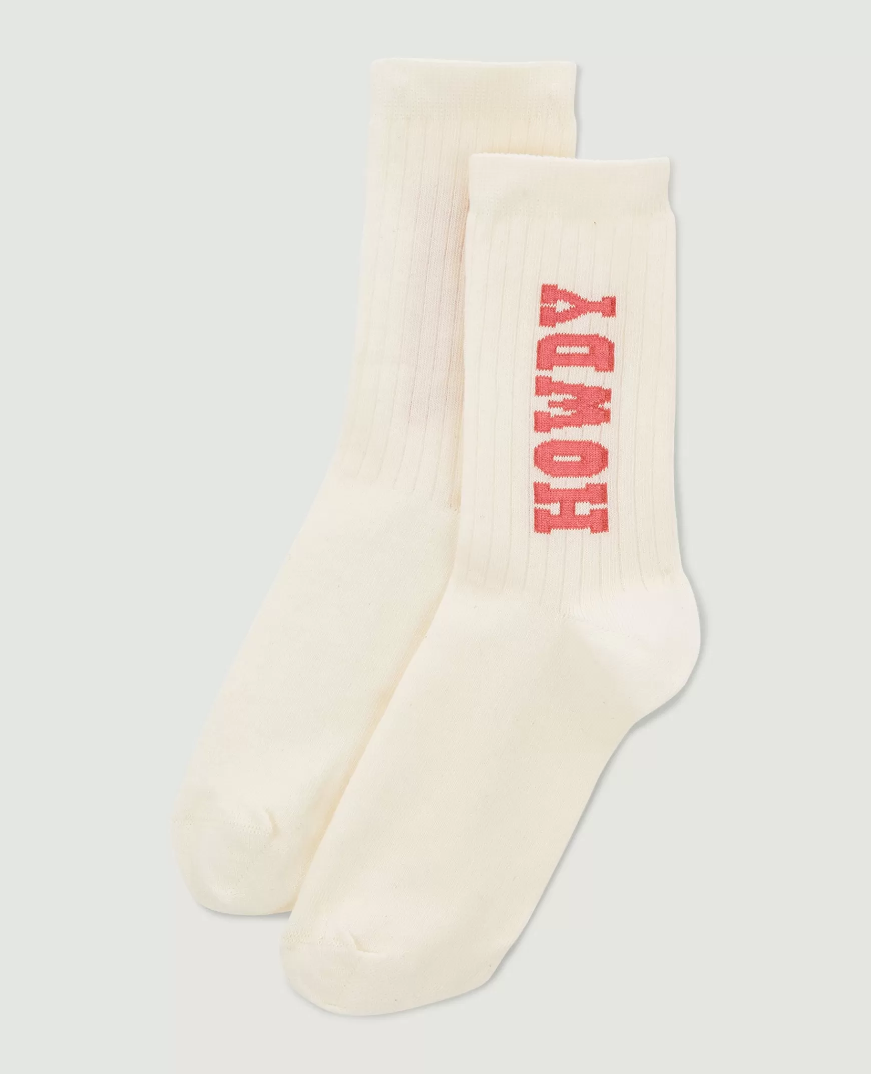 Pimkie Paire de chaussettes avec inscription - Écru Discount