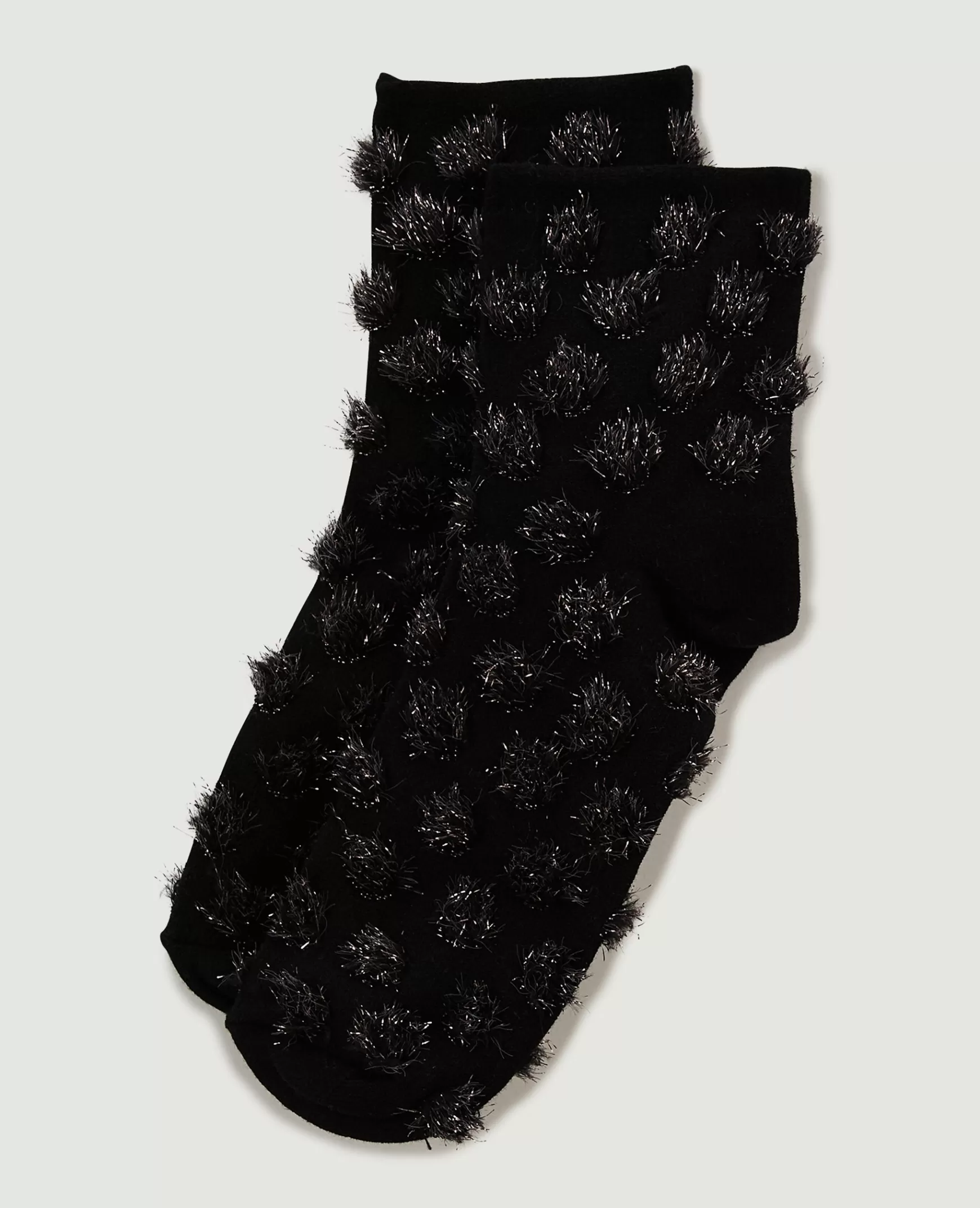 Pimkie Paire de chaussettes avec pois en maille poilue - Noir Cheap