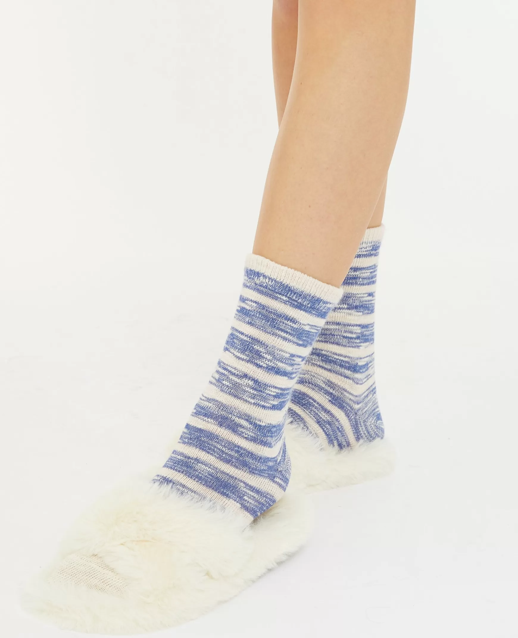 Pimkie Paire de chaussettes bicolores effet ray - Bleu fonc Bleufonc Discount