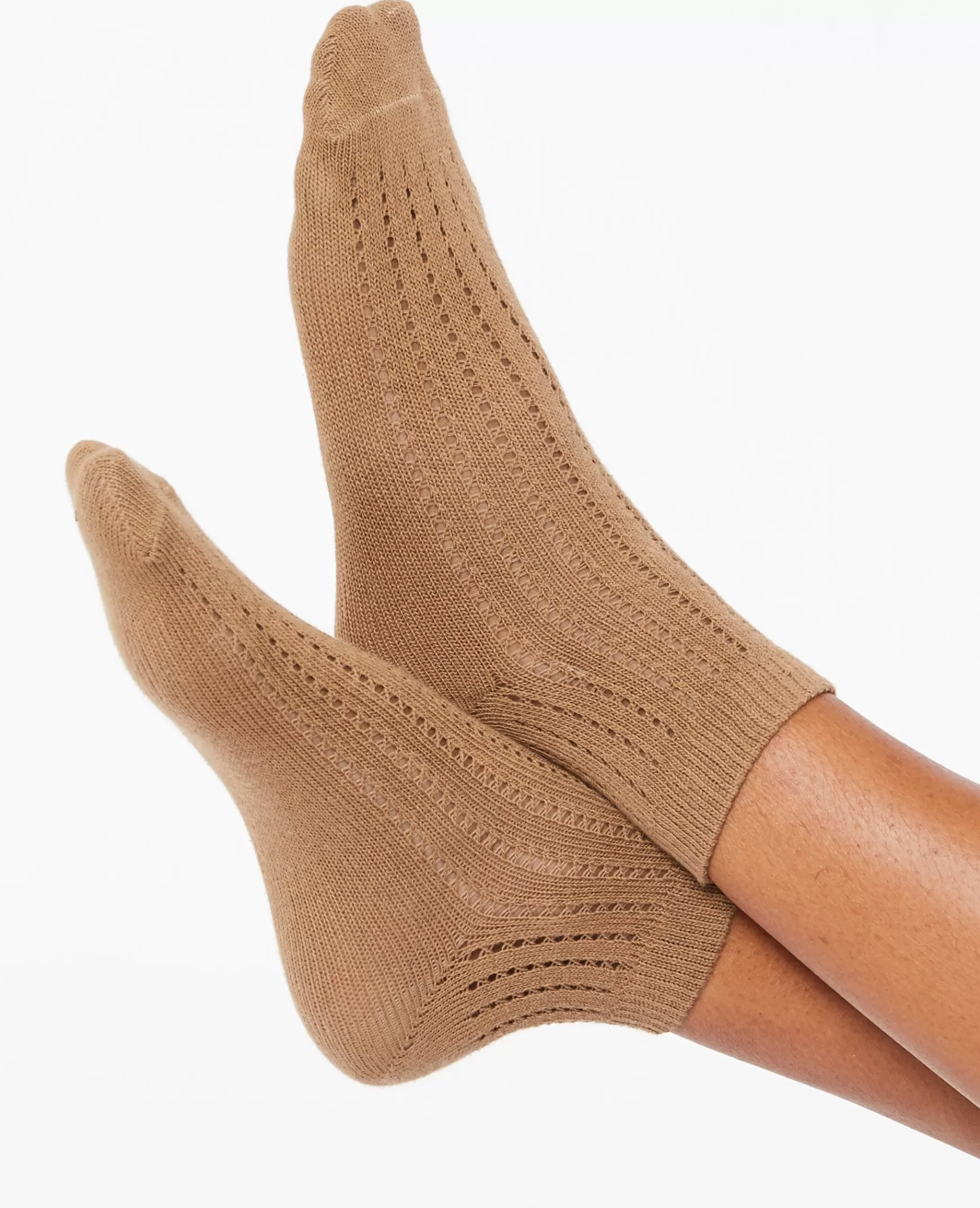 Pimkie Paire de chaussettes en maille ajoure - Camel Best Sale