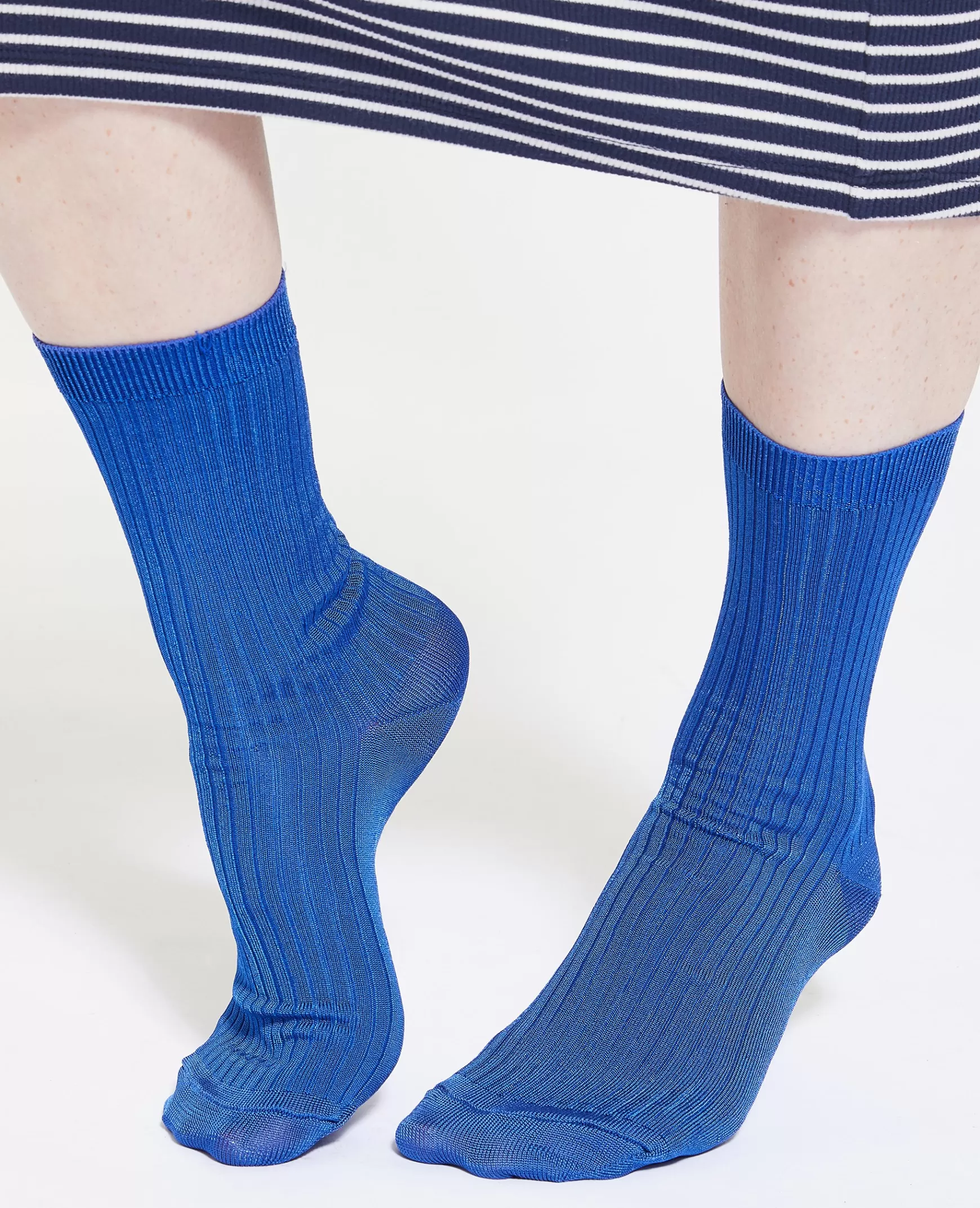 Pimkie Paire de chaussettes en maille brillante - Bleu lectrique Bleulectrique Cheap