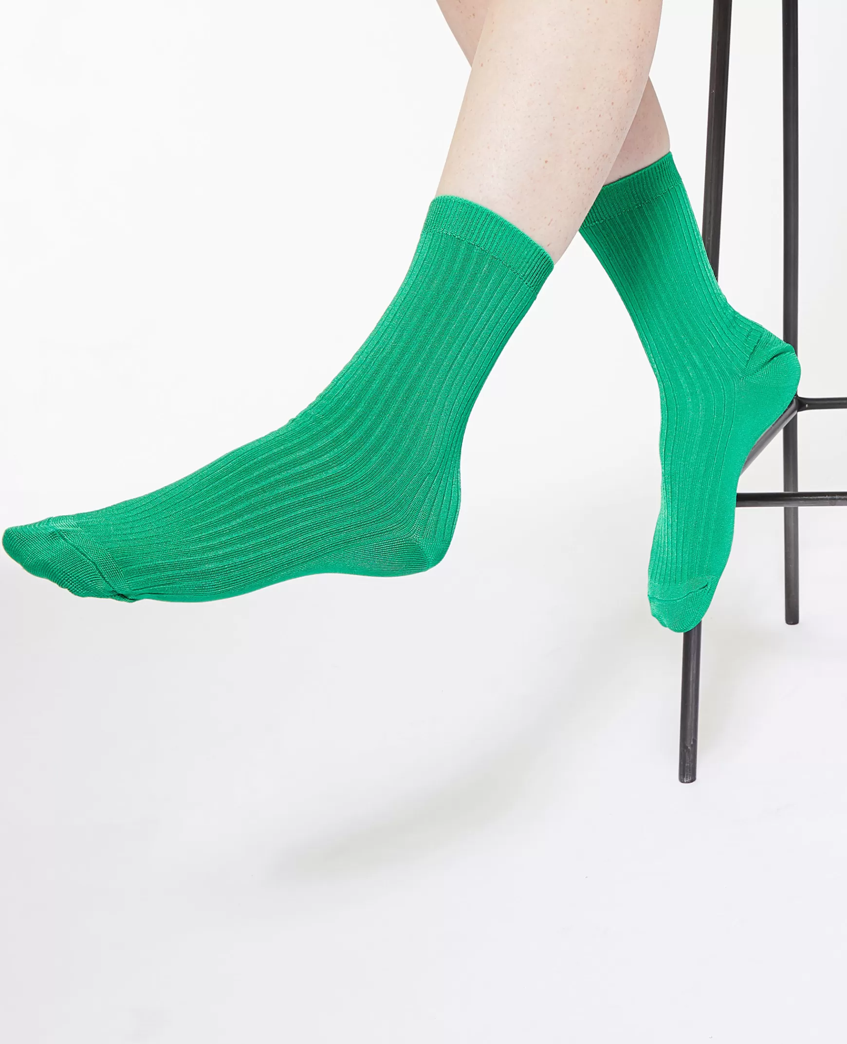 Pimkie Paire de chaussettes en maille brillante - Vert Cheap