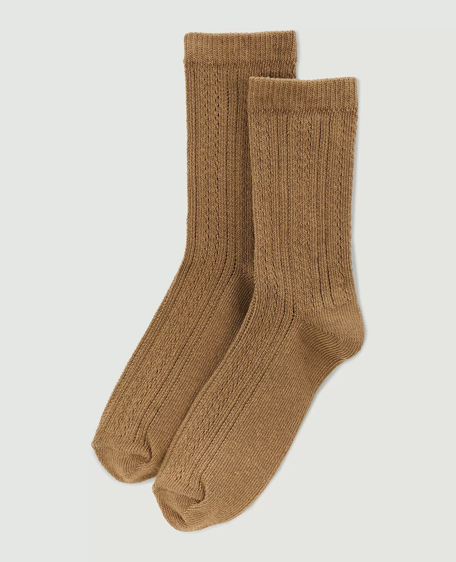 Pimkie Paire de chaussettes en maille fantaisie ajoure - Camel Outlet