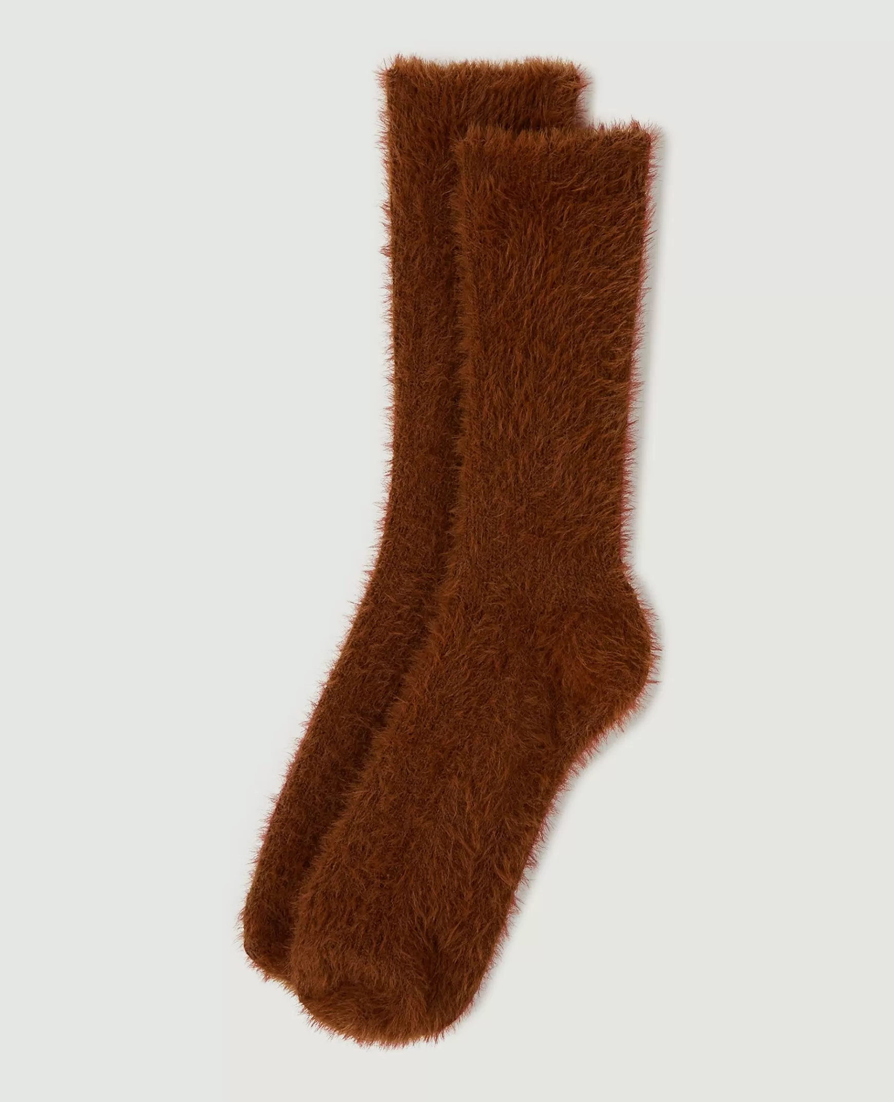 Pimkie Paire de chaussettes en maille poilue et douce - Camel Hot