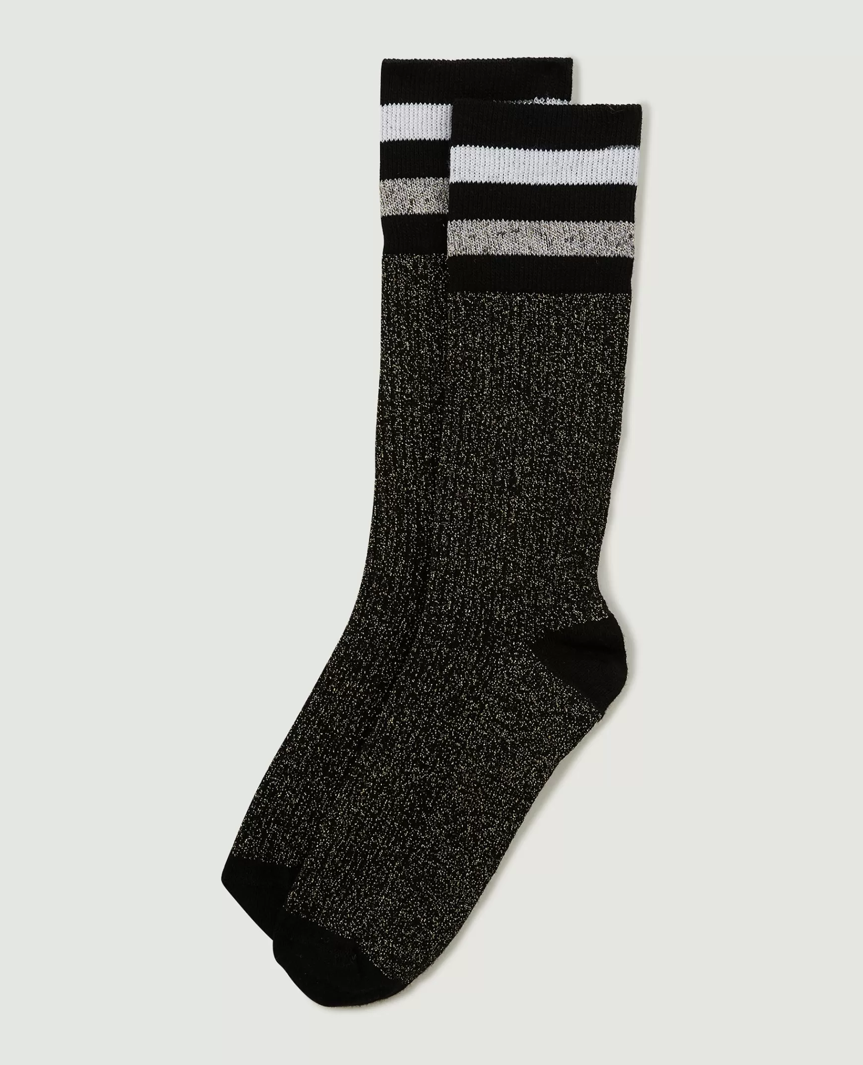 Pimkie Paire de chaussettes hautes avec lurex - Noir Hot