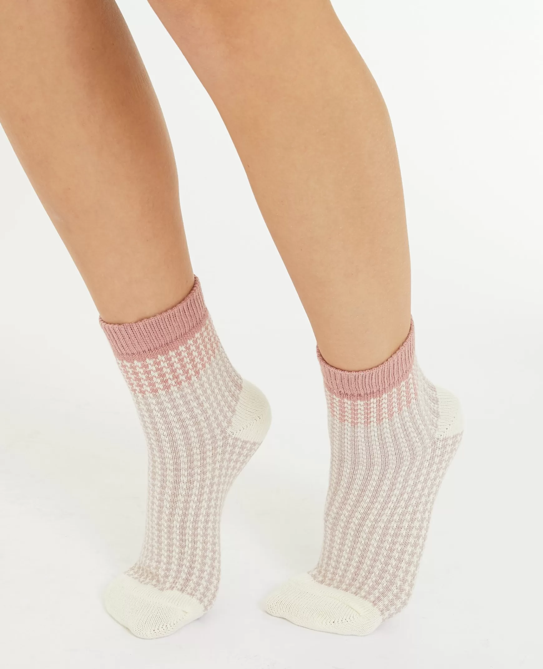 Pimkie Paire de chaussettes motif pied-de-poule - Rose clair Roseclair Best Sale