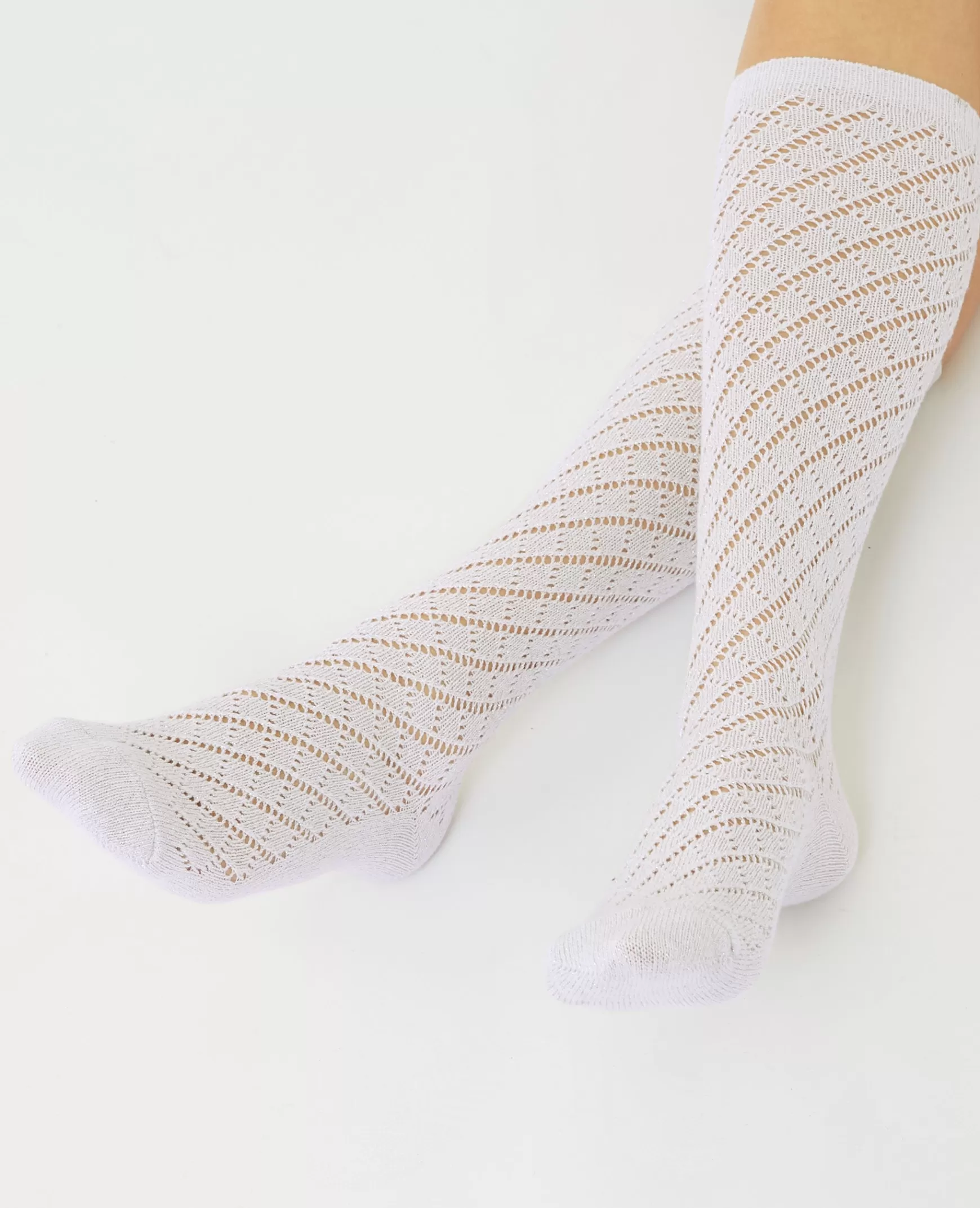 Pimkie Paires de chaussettes hautes avec fils lurex - Écru Best Sale