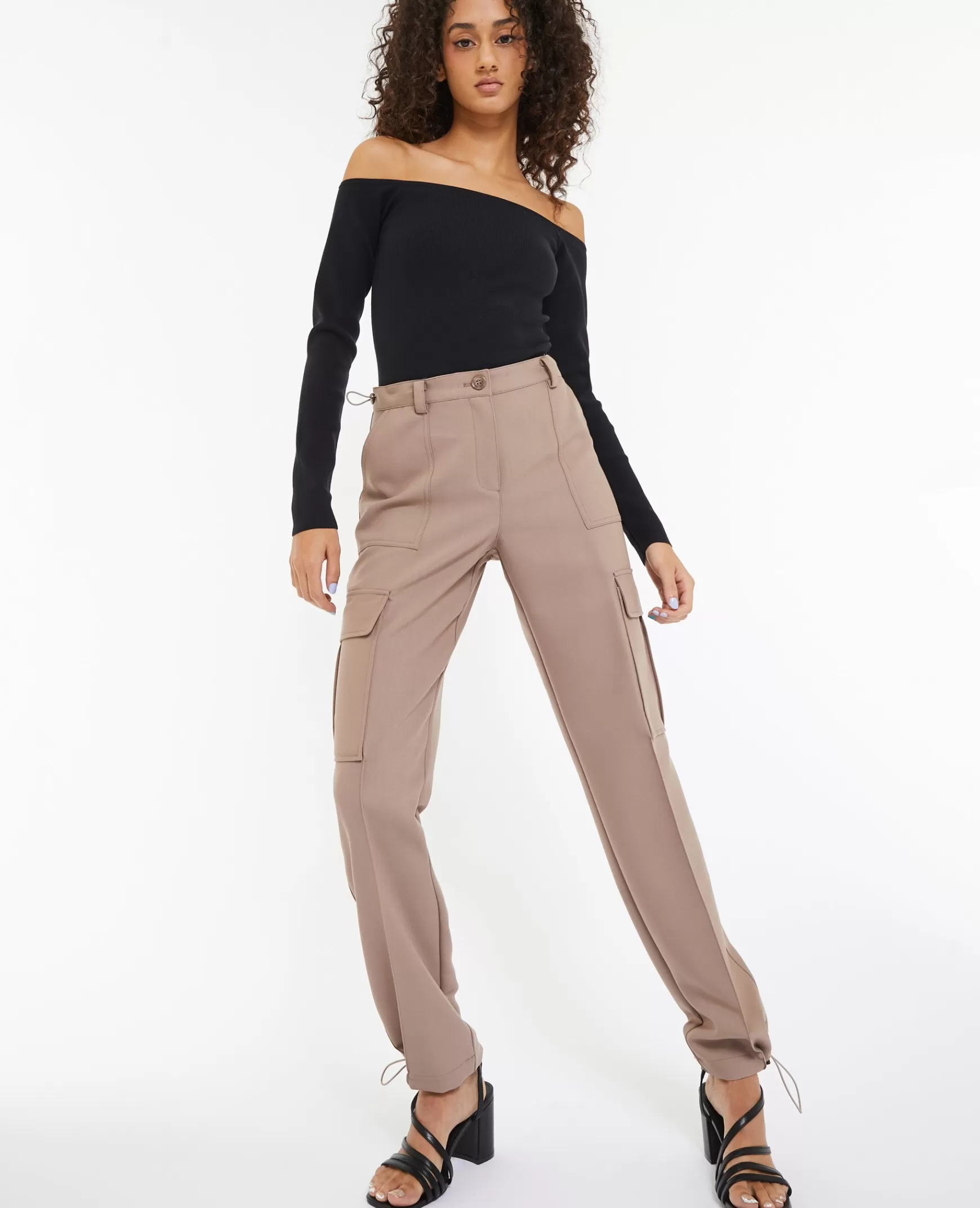 Pimkie Pantalon cargo avec lastiques coulisss - Taupe Store