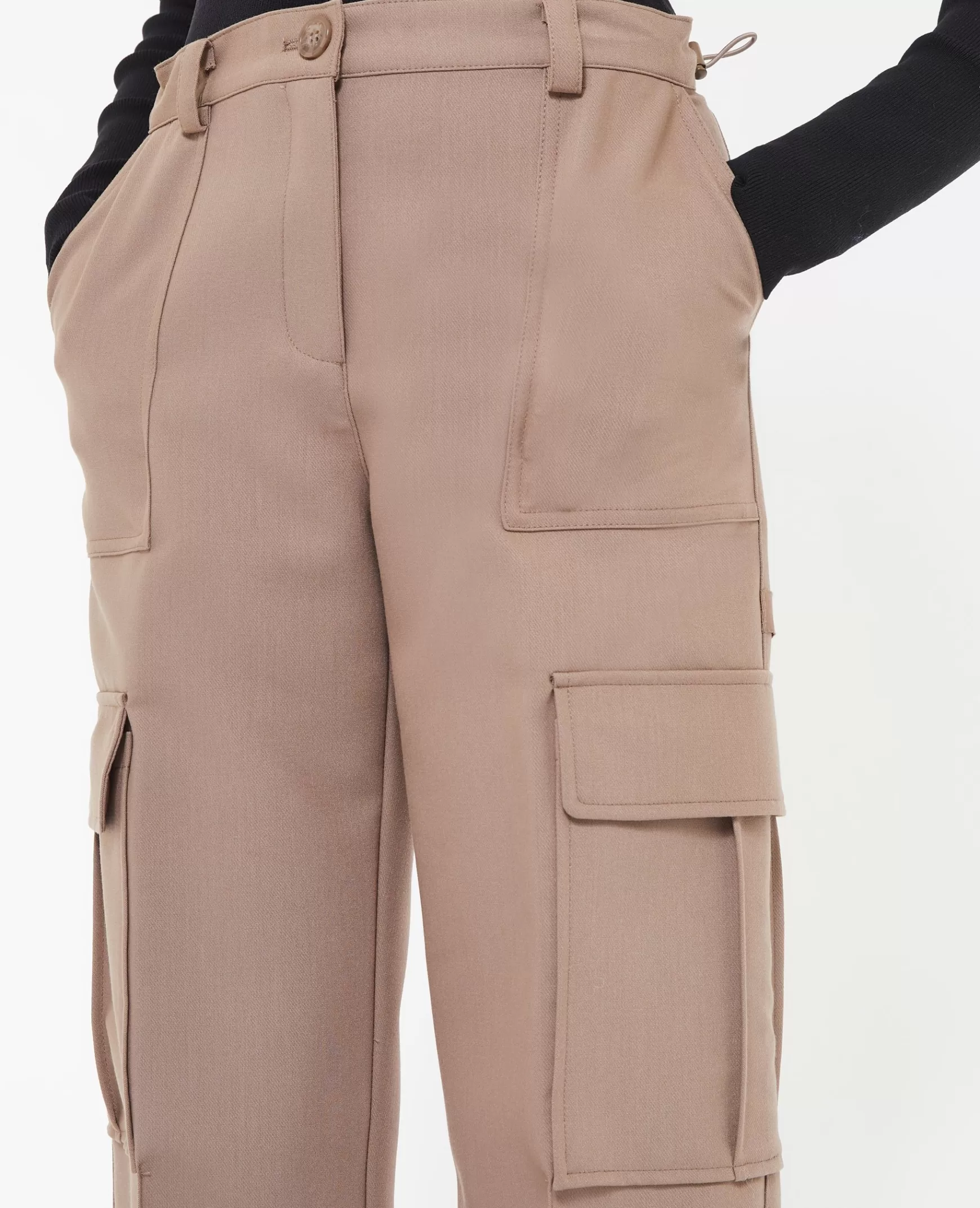 Pimkie Pantalon cargo avec lastiques coulisss - Taupe Store