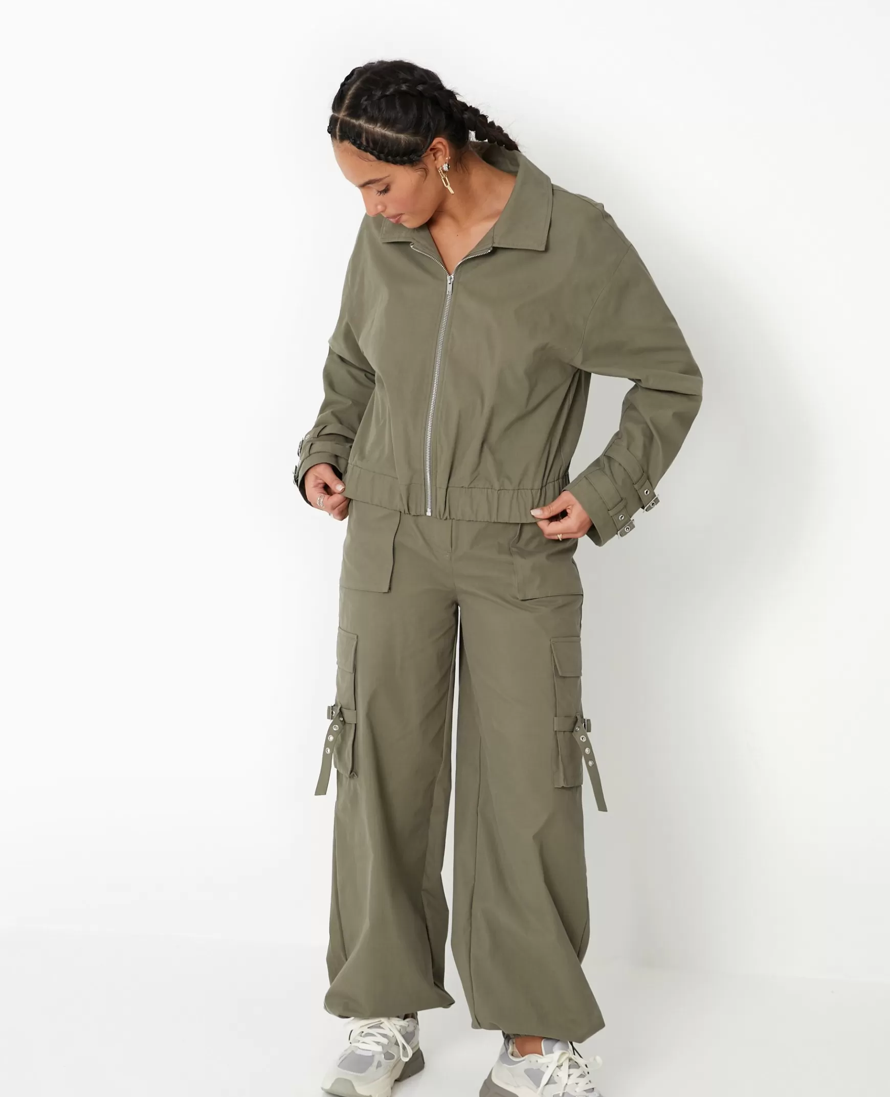 Pimkie Pantalon cargo avec poches et sangles - Vert kaki Vertkaki Shop