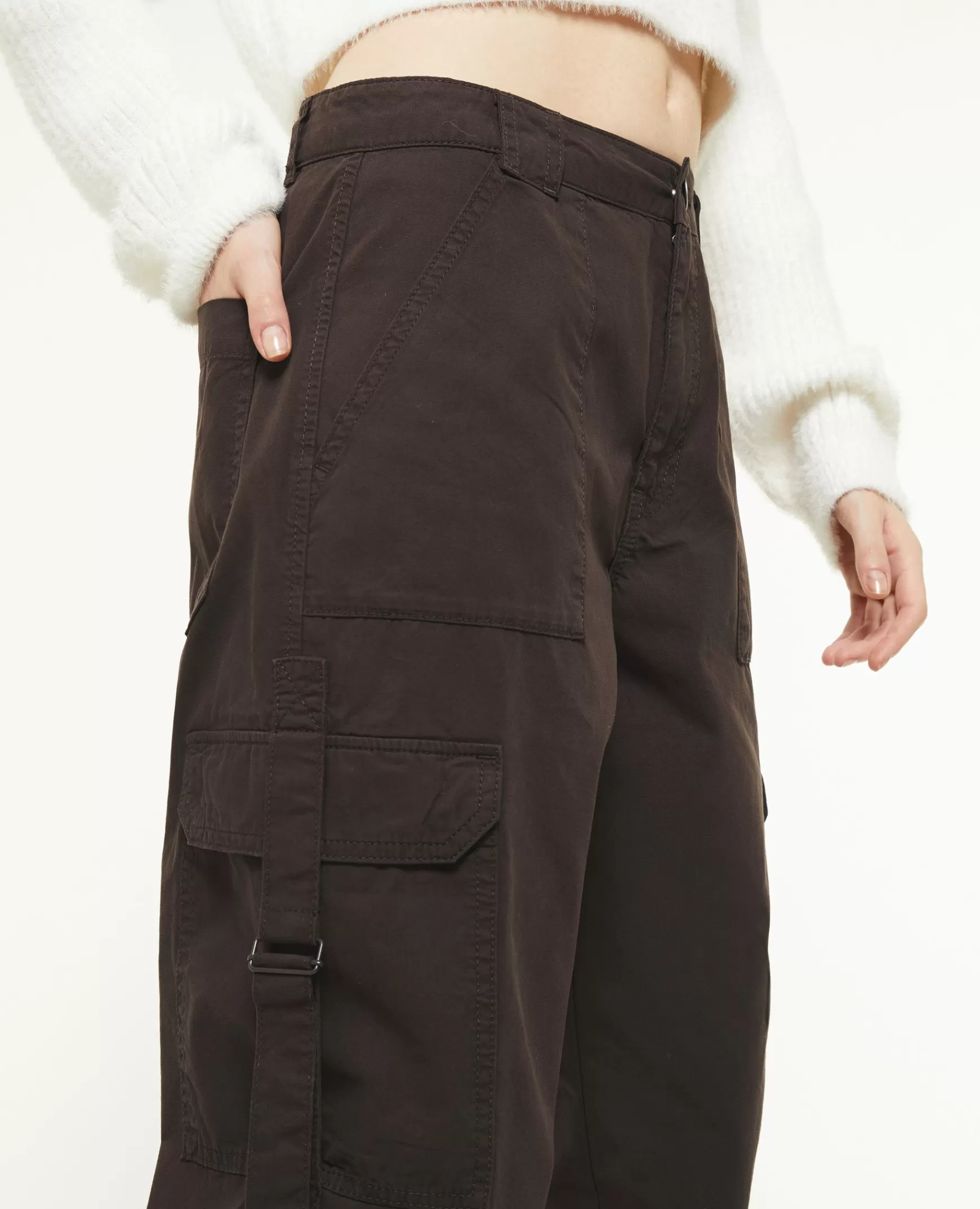 Pimkie Pantalon cargo avec sangles - Marron Sale