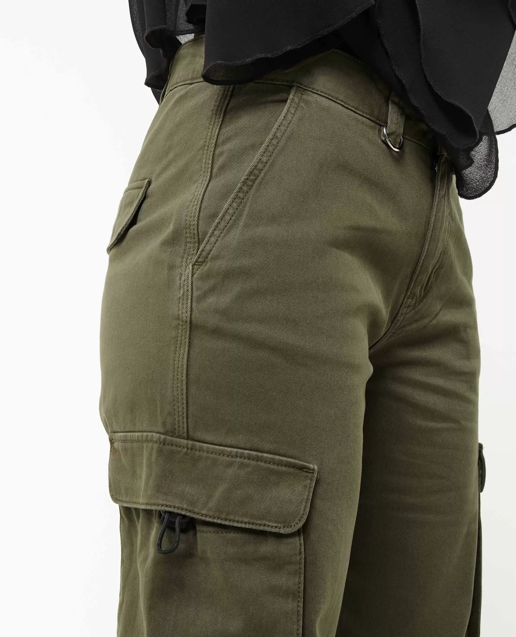 Pimkie Pantalon cargo taille basse - Vert kaki Vertkaki Flash Sale