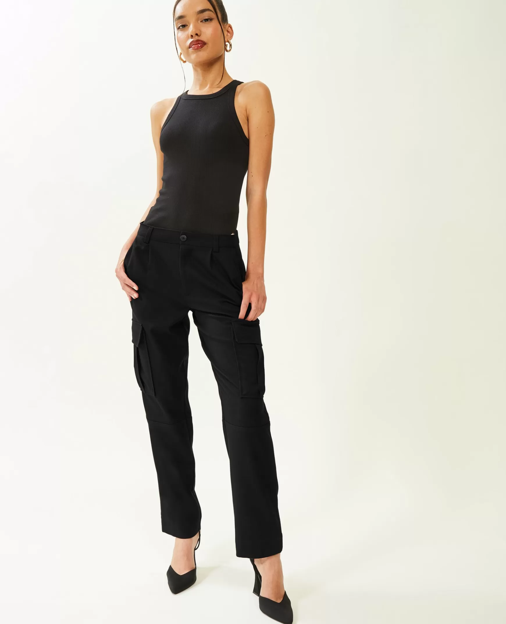 Pimkie Pantalon cargo uni - Noir Best Sale