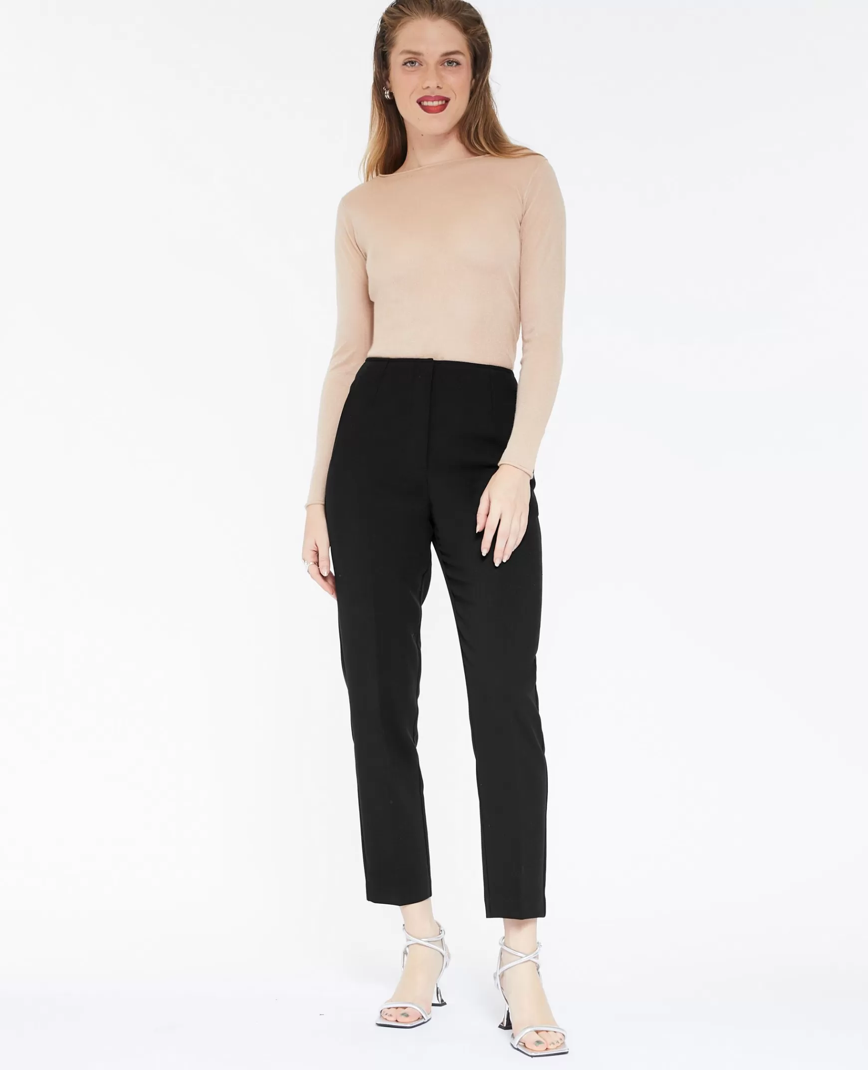 Pimkie Pantalon cigarette taille haute - Noir Cheap