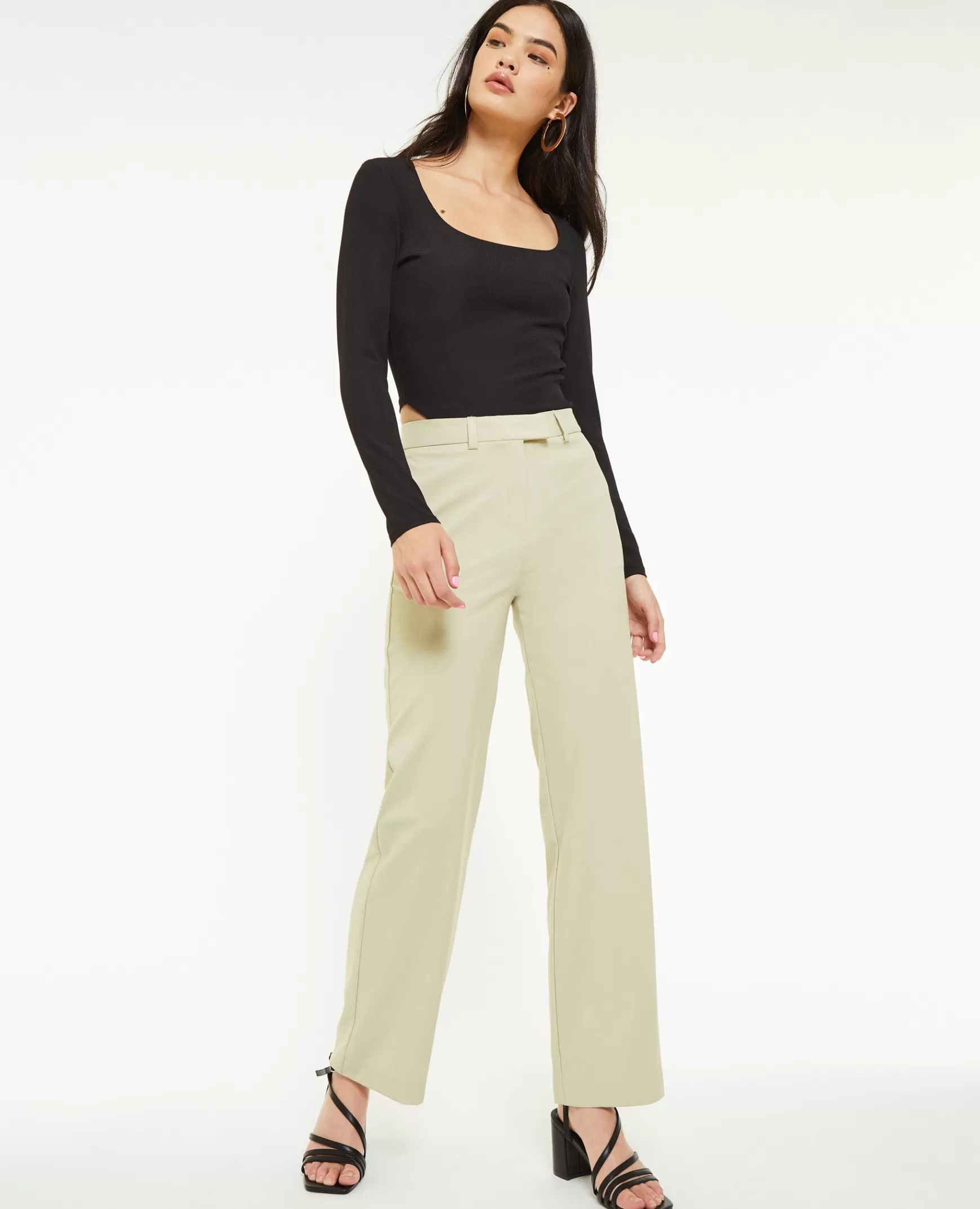 Pimkie Pantalon de costume droit - Vert de gris Vertdegris Online