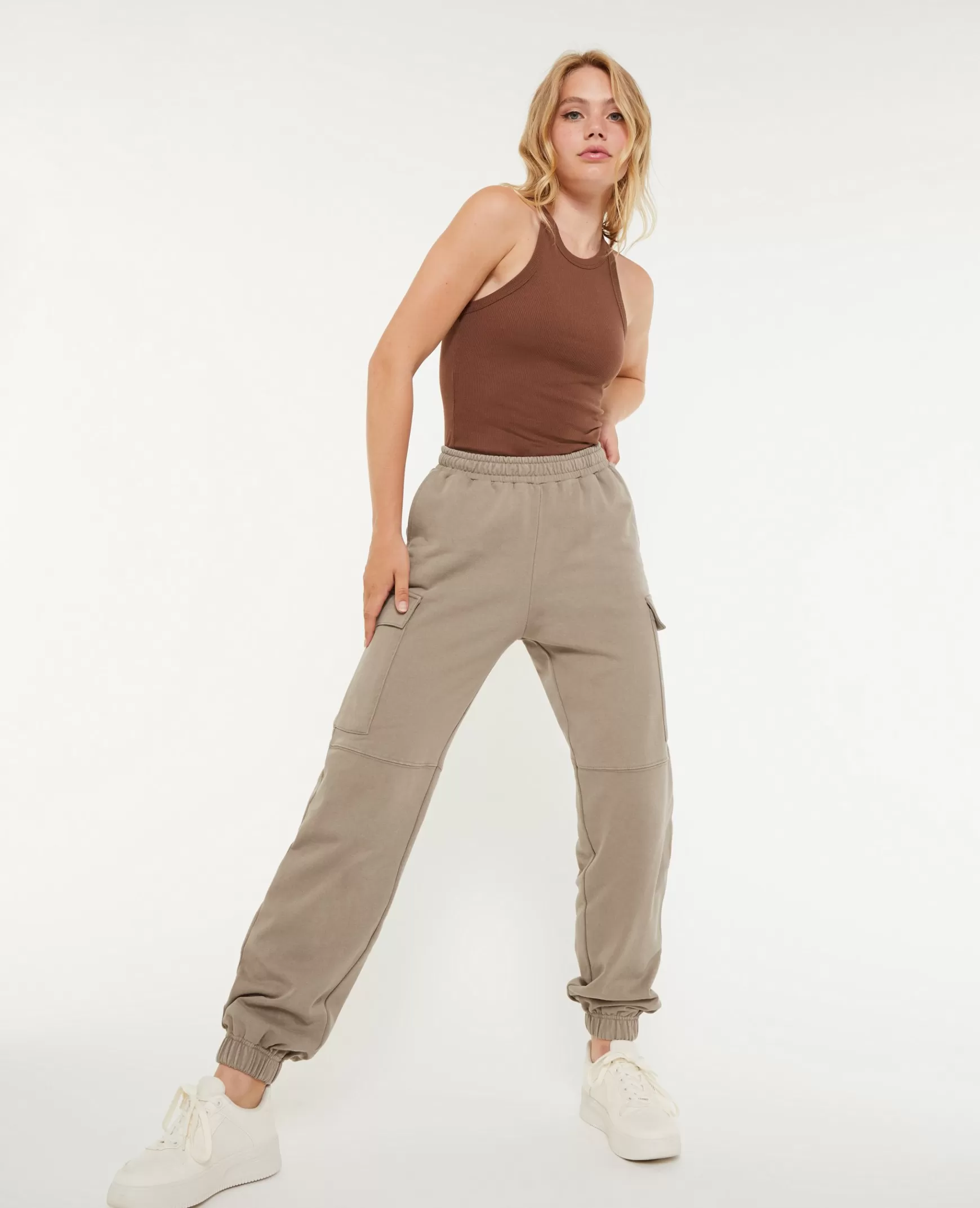 Pimkie Pantalon de jogging cargo - Taupe Hot