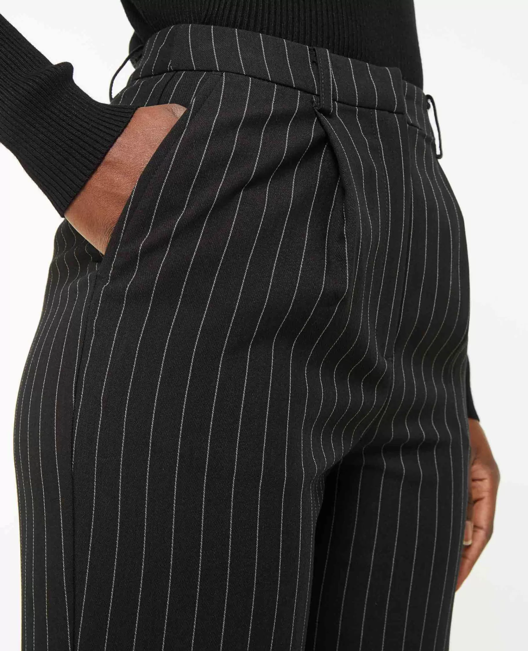 Pimkie Pantalon droit avec fines rayures - Noir Fashion