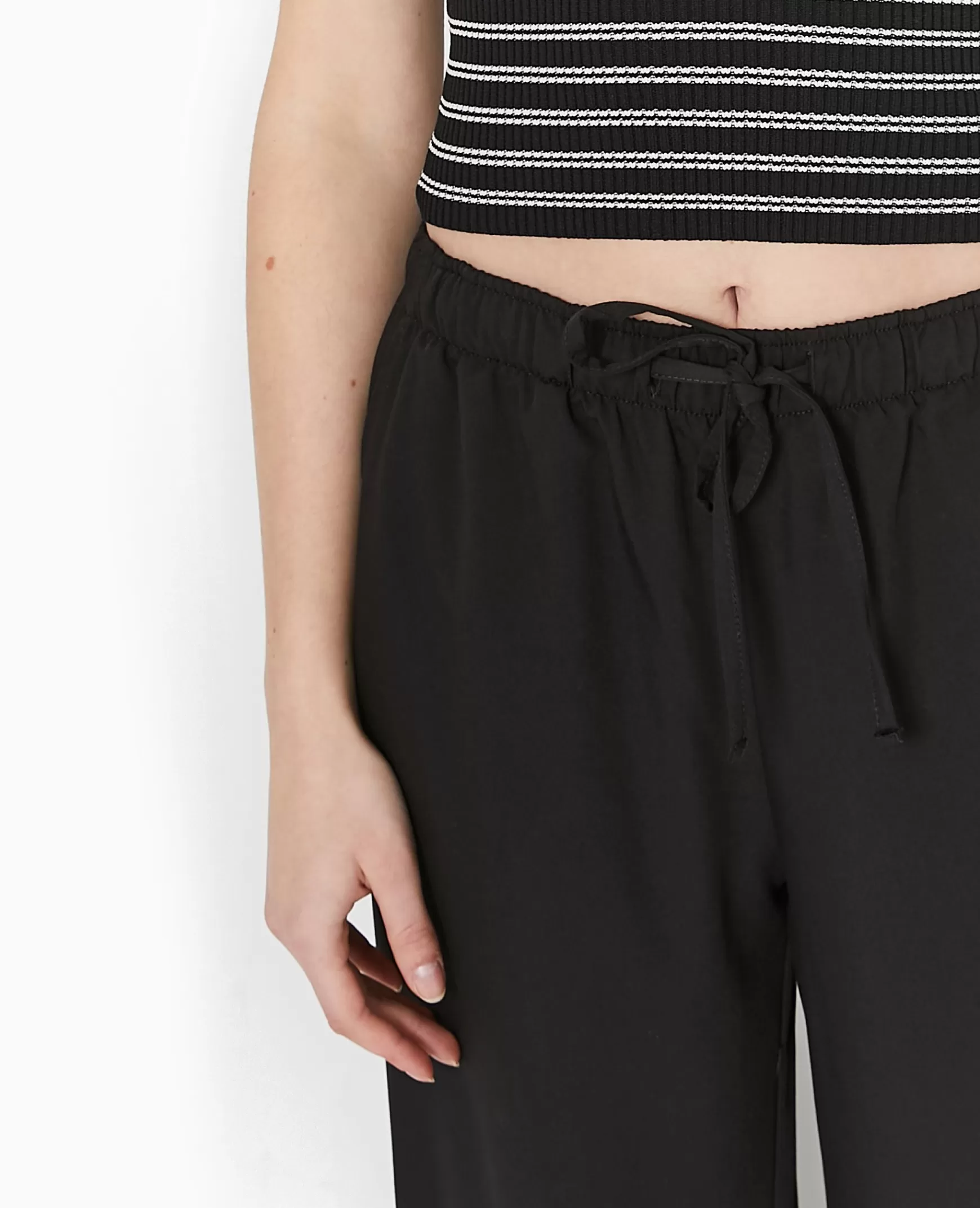 Pimkie Pantalon droit avec taille lastique - Noir Fashion