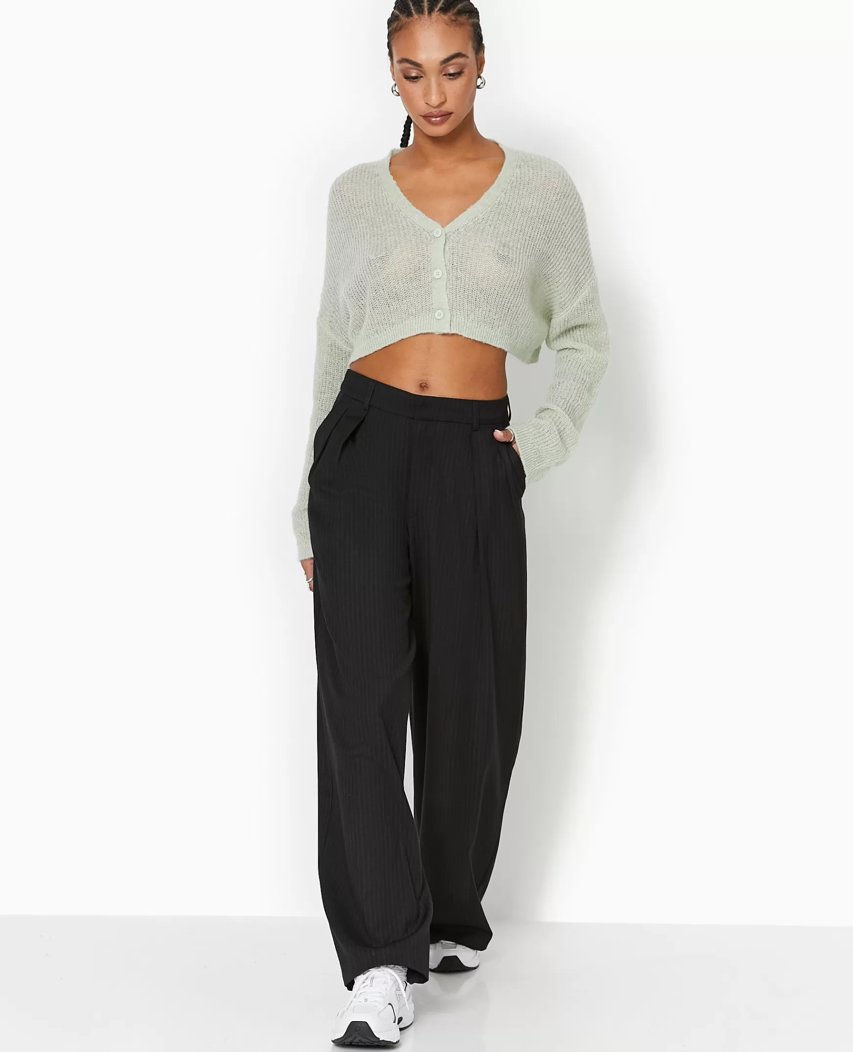 Pimkie Pantalon droit et large avec pinces - Noir Hot