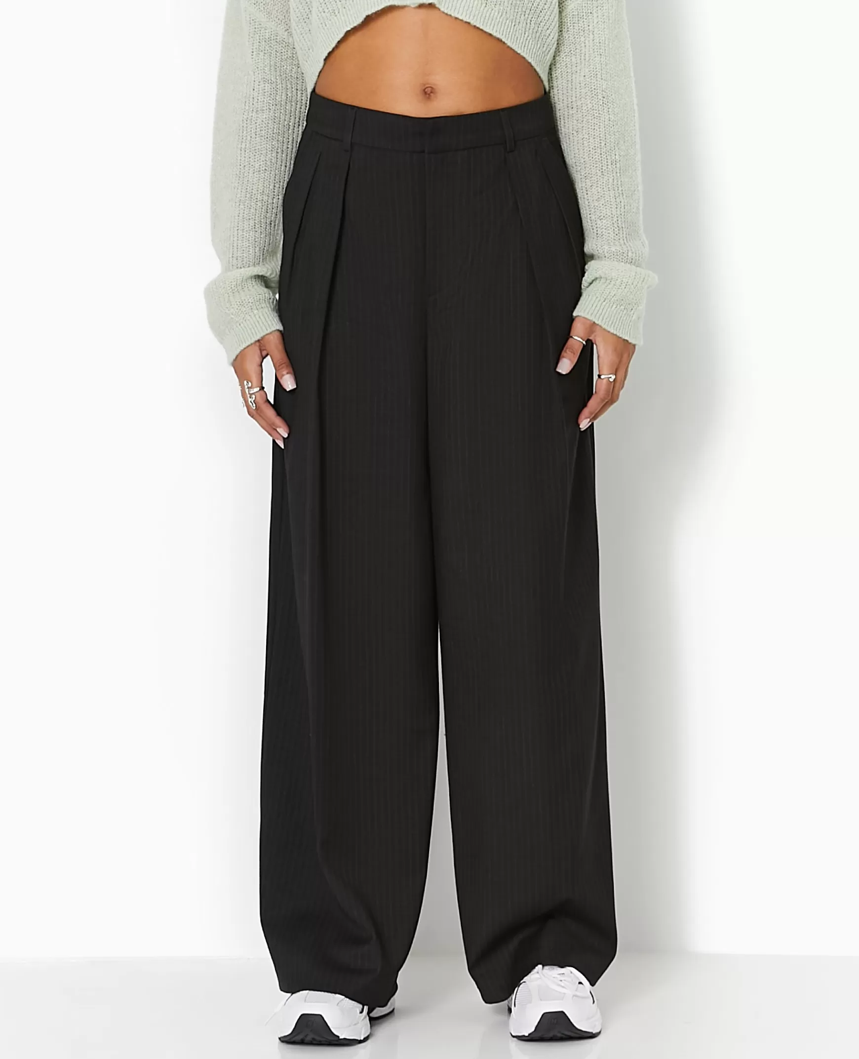 Pimkie Pantalon droit et large avec pinces - Noir Hot