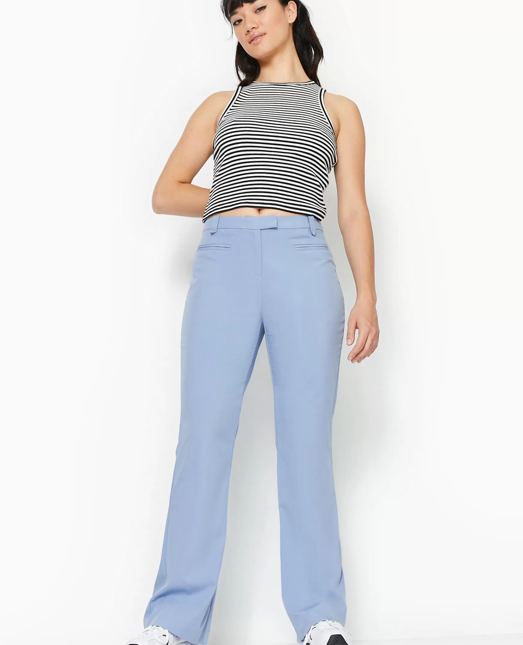 Pimkie Pantalon flare taille basse - Bleu Flash Sale